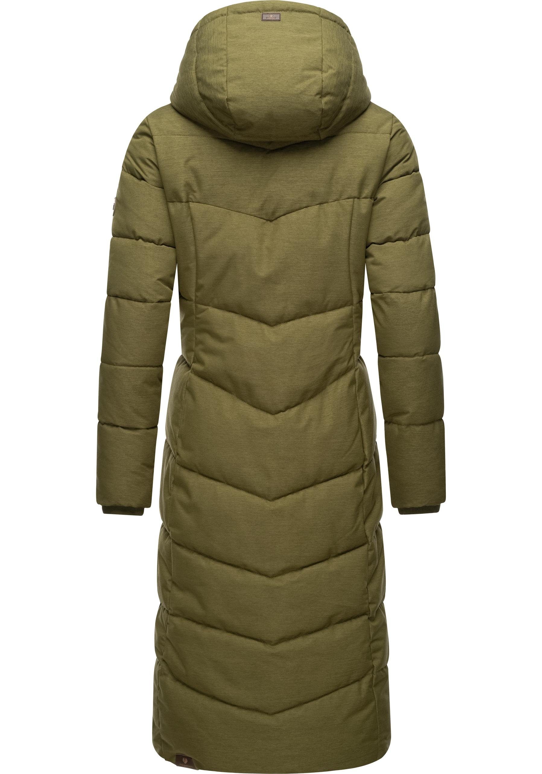 Ragwear Steppmantel Pavla Extralong zeitloser, wasserdichter Damen Wintermantel