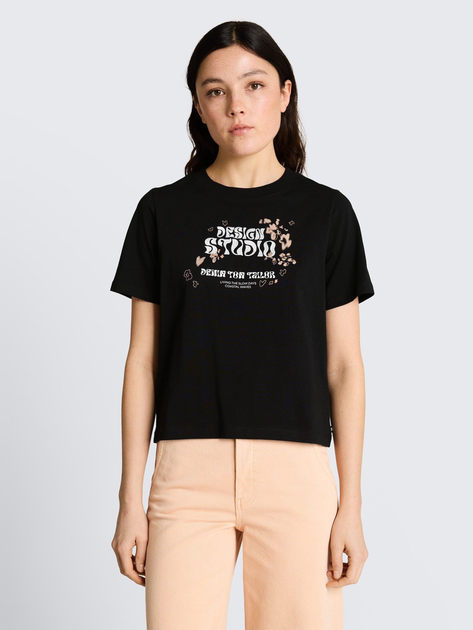 TOM TAILOR Denim T-Shirt T-Shirt Loose Fit T-Shirt mit Stickerei