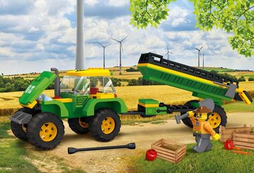 Blocki Konstruktions-Spielset BLOCKI MyFarm Traktor mit Anhänger Bauernhof Bausatz Spielzeug 164 tlg