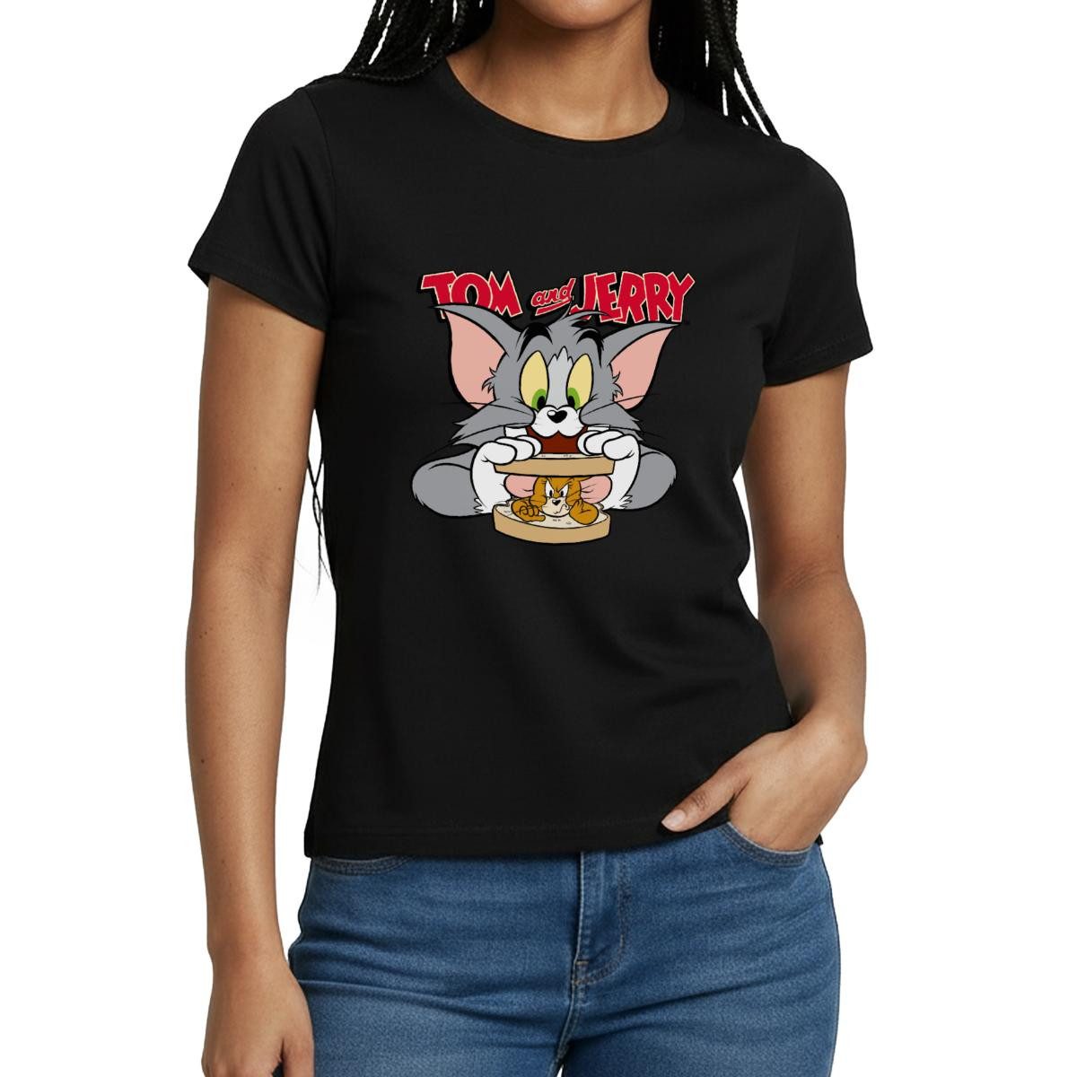 T-Shirt Tom Und Jerry Maus-Sandwich Frauen T-Shirt