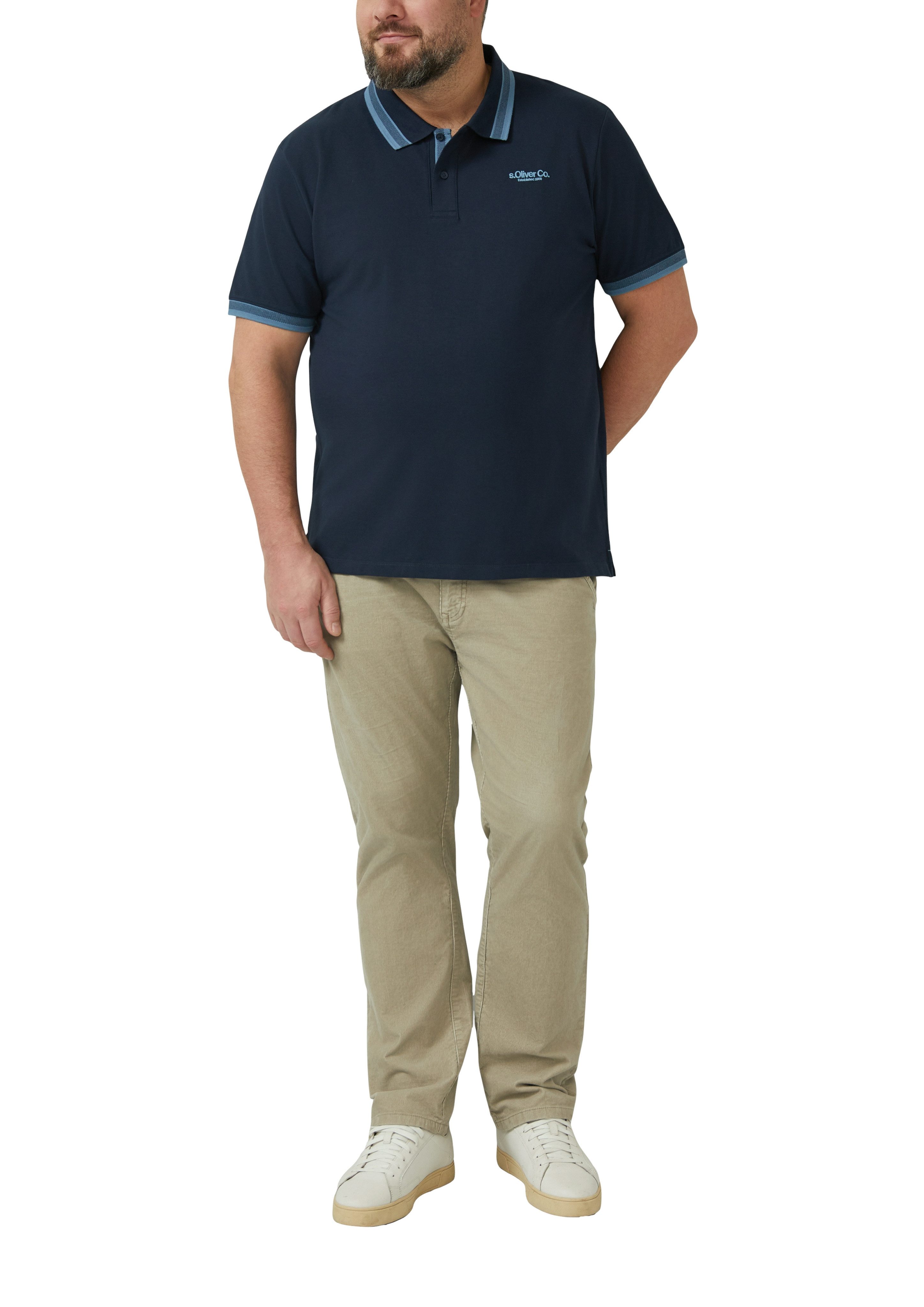s.Oliver Men Big Sizes Poloshirt mit Logo Print günstig online kaufen