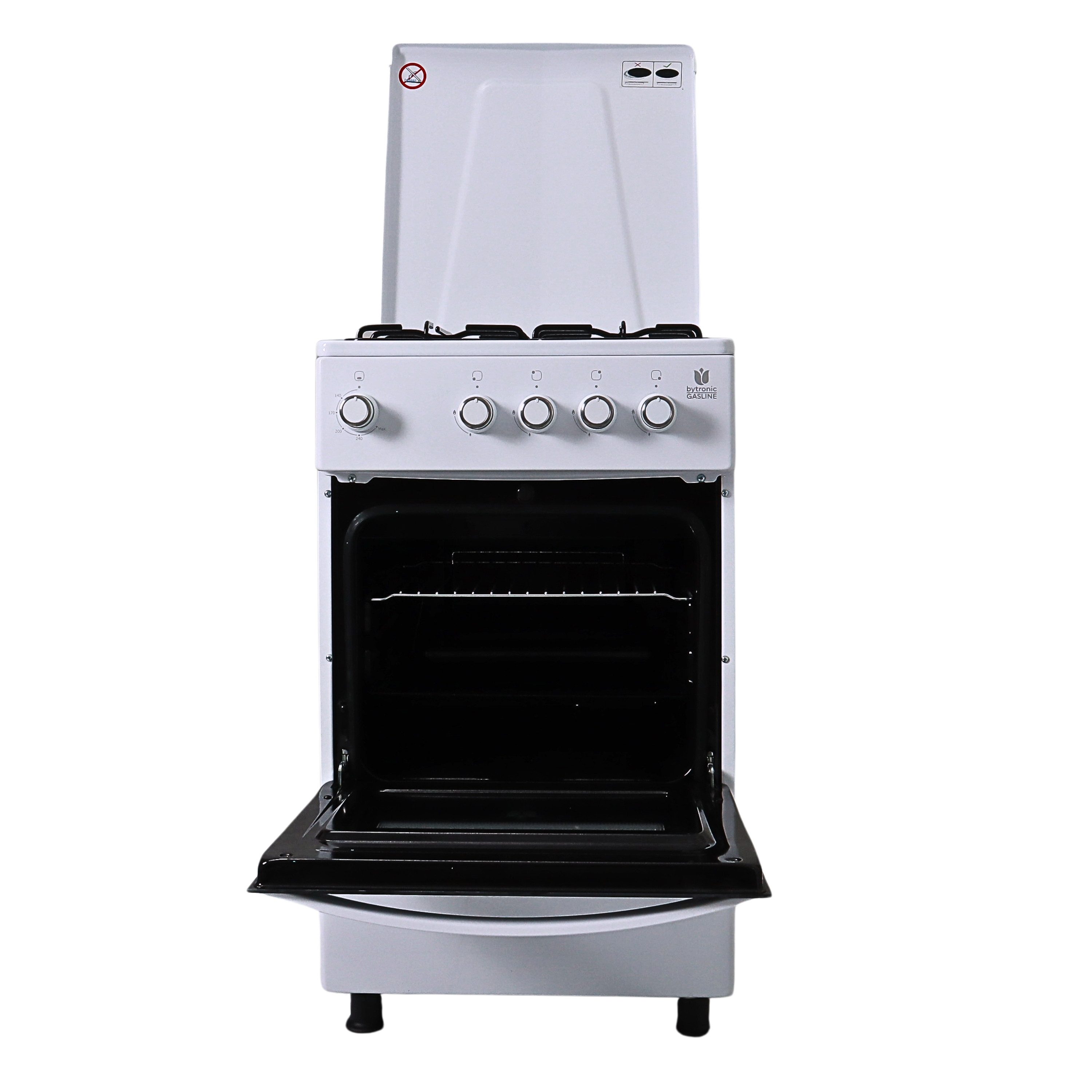 Gasline Gas-Standherd Camping-Herd SHGG5050THT, mit Gasbackofen mit Thermostat, abnehmbare Topfträger,Weiß, Zündsicherung, Erdgas/Propangas, 20mbar/50 mbar – Bild 4 von 5