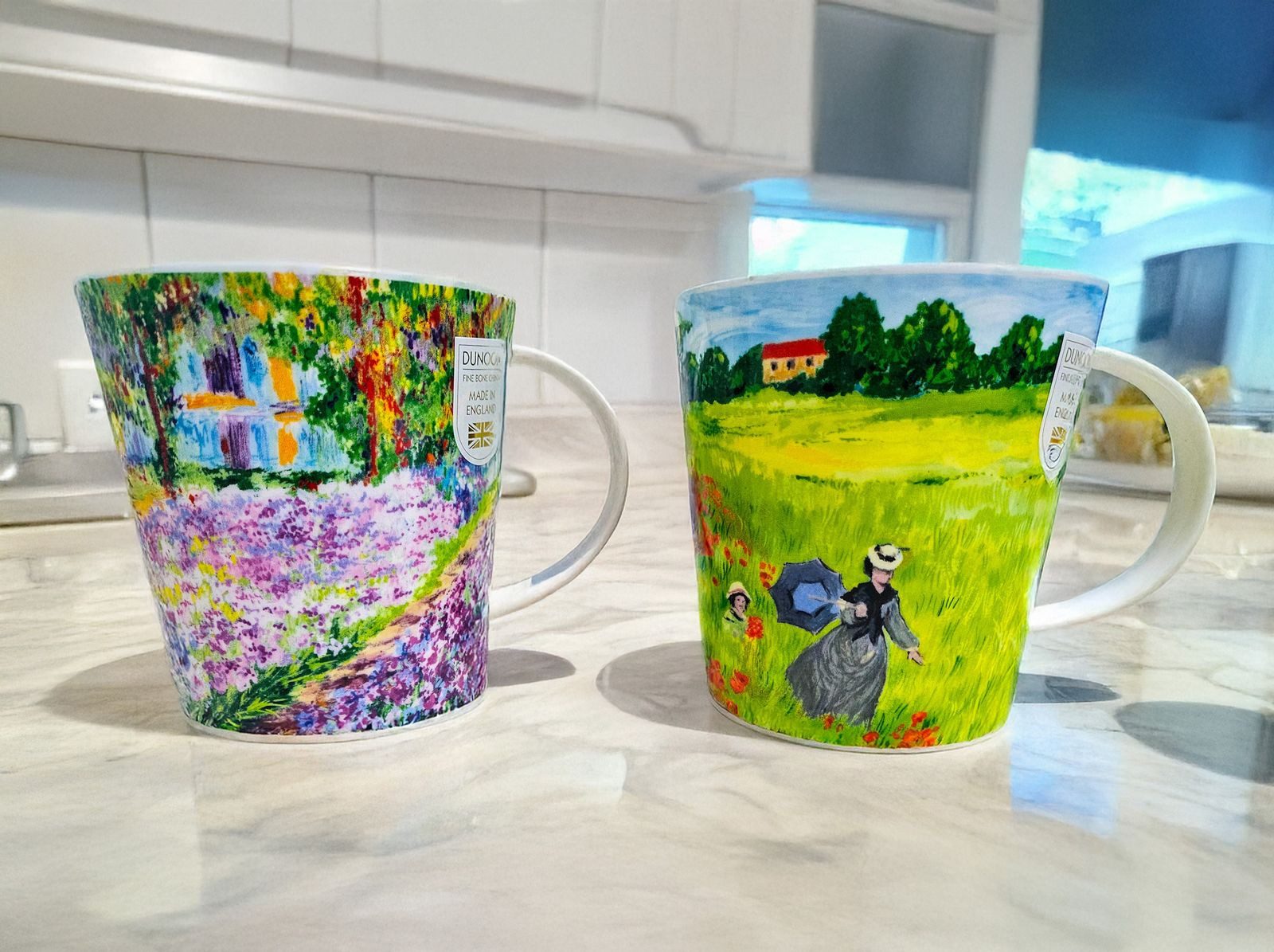 Dunoon Tasse 2er Set Becher Cairngorm Giverny Fine Bone China Kaffeetasse 480ml, 2-tlg., Porzellan, Spülmaschinengeeignet
