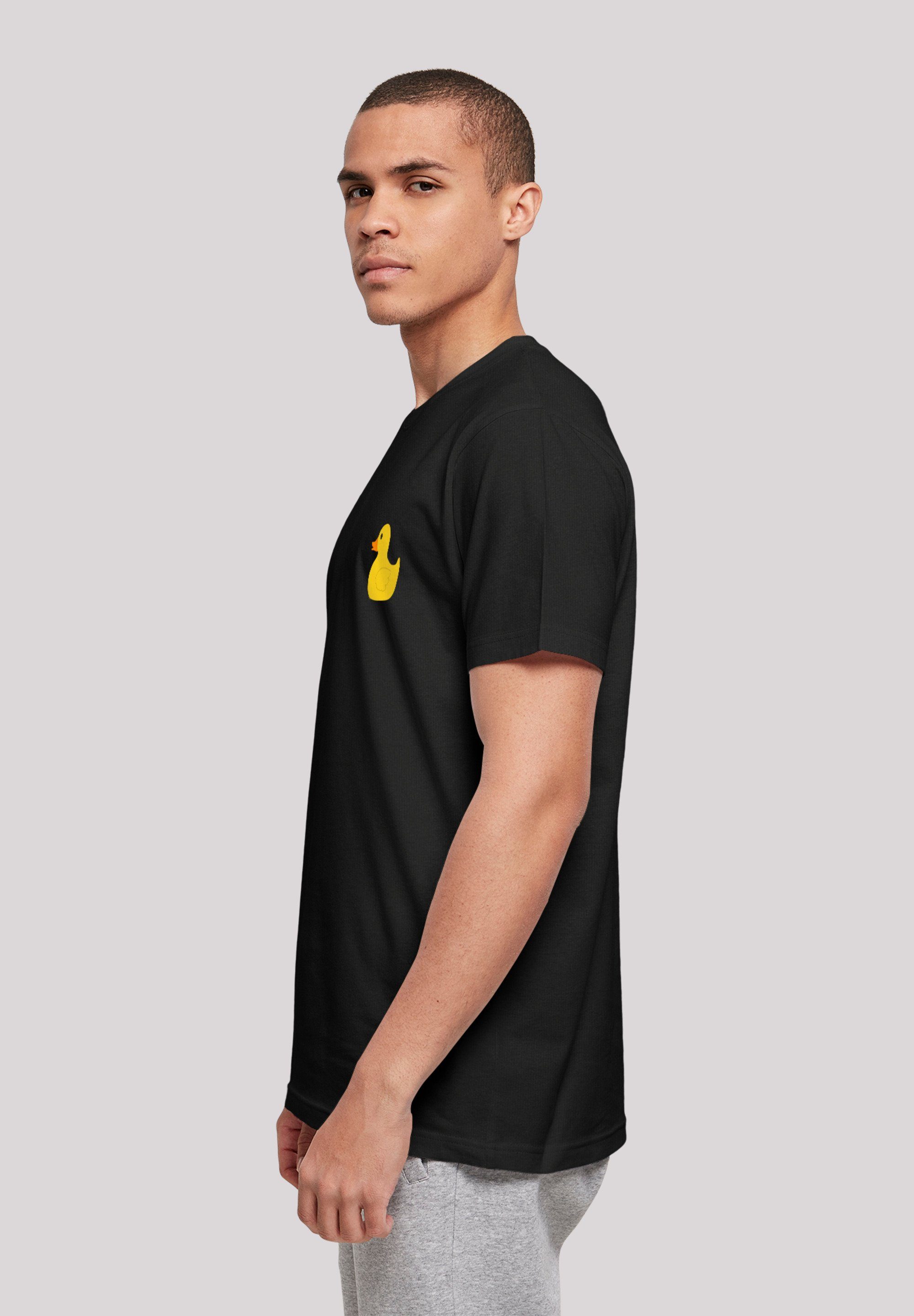 T-Shirt Print schwarz F4NT4STIC UNISEX Rubber TEE Duck Yellow