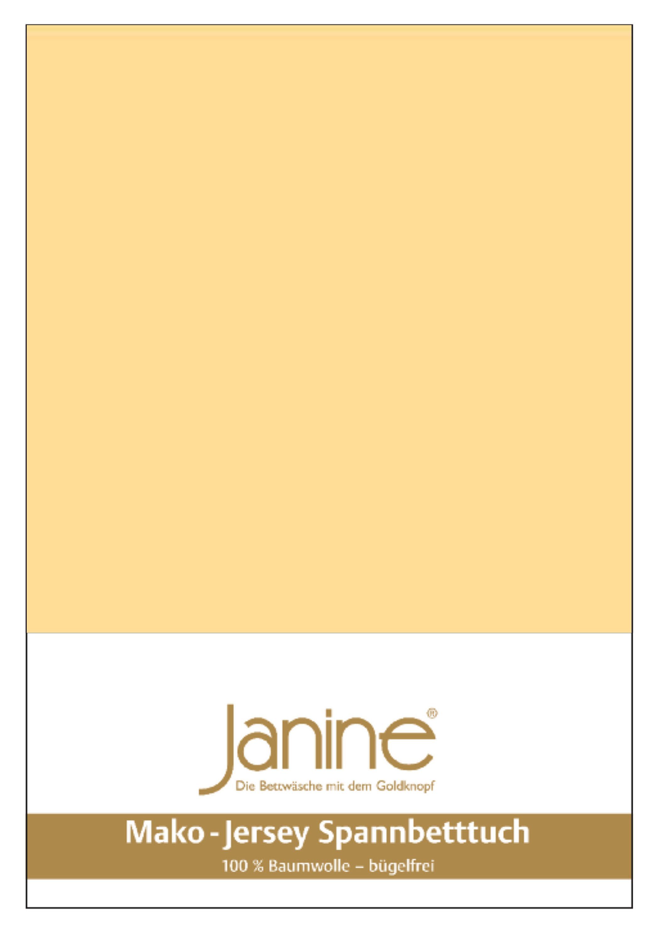Janine Janine Spannbetttuch Mako-Feinjersey 5007 vanille (23) Größe:  100x2 günstig online kaufen