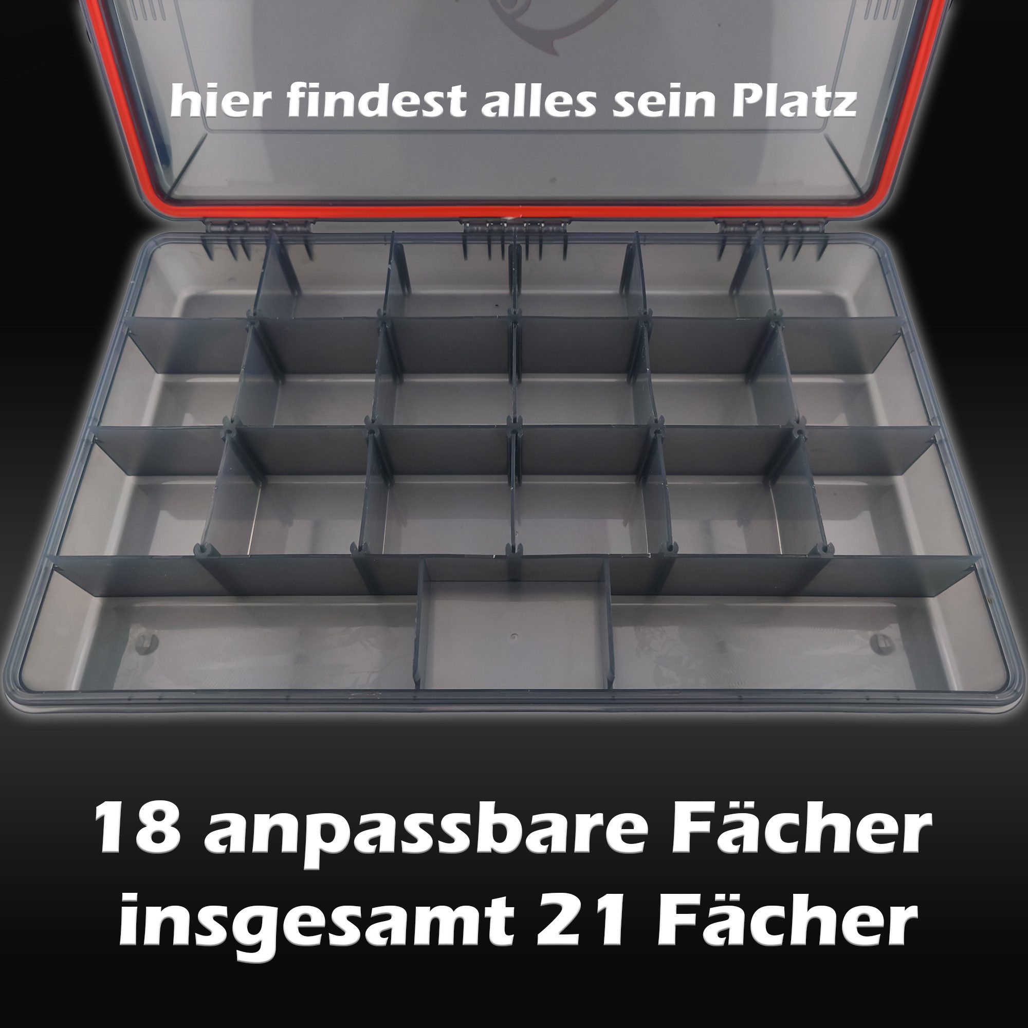 Paradox Fishing Angelkoffer wasserdichte Tackle-Boxen 5x Set (S/M/L), wasserdicht