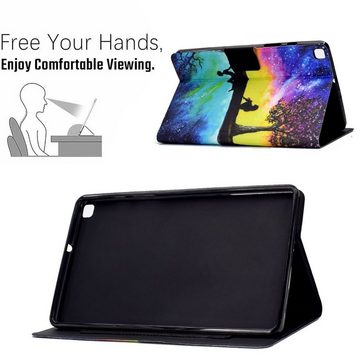Wigento Tablet-Hülle Für Samsung Galaxy Tab A7 T500 / T505 2020 Motiv 85 Tablet Tasche Kunst Leder Hülle Etuis
