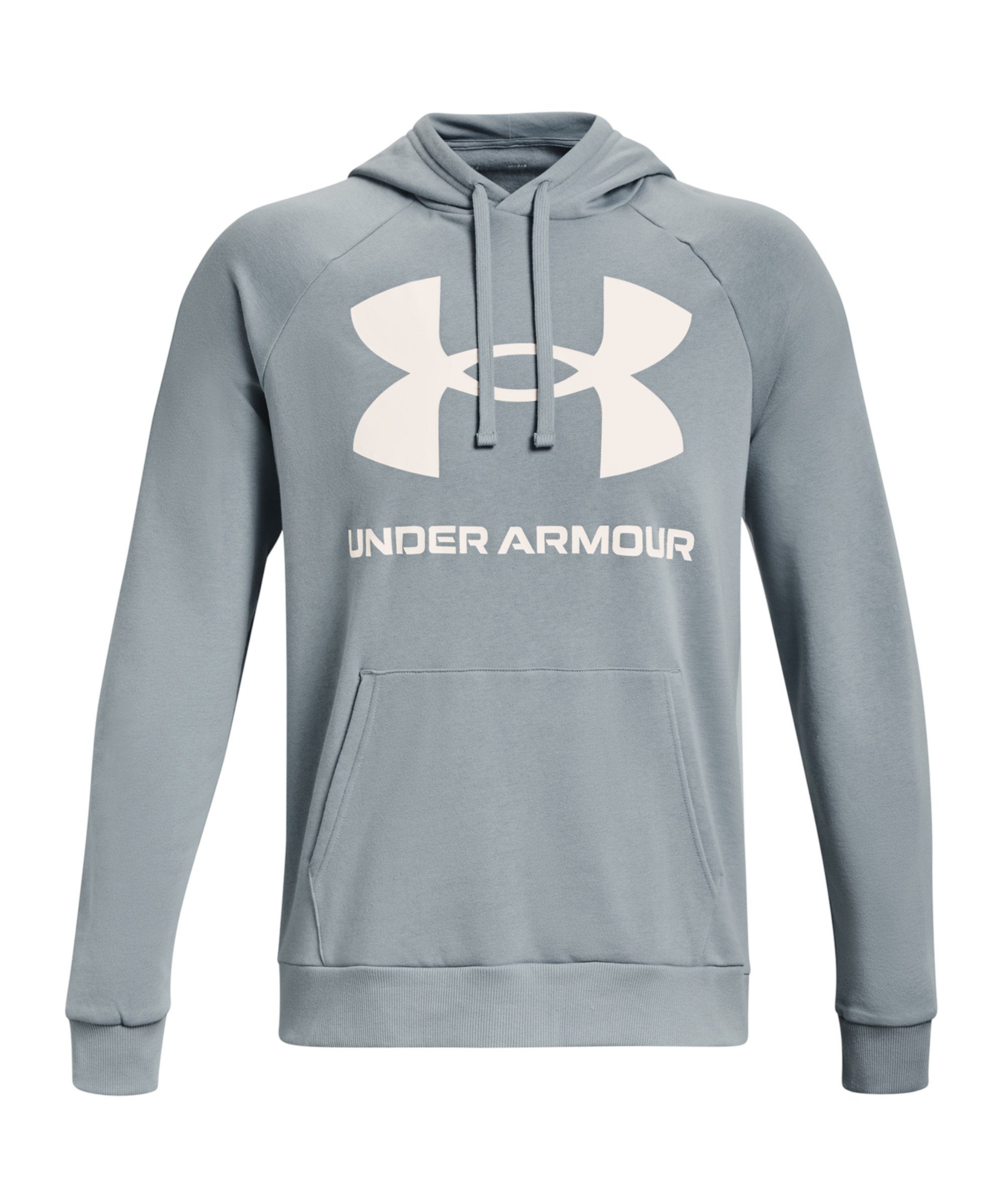 Under Armour® Lauftop Rival Fleece Big Logo Hoody Kapuze_Kordelzug blau