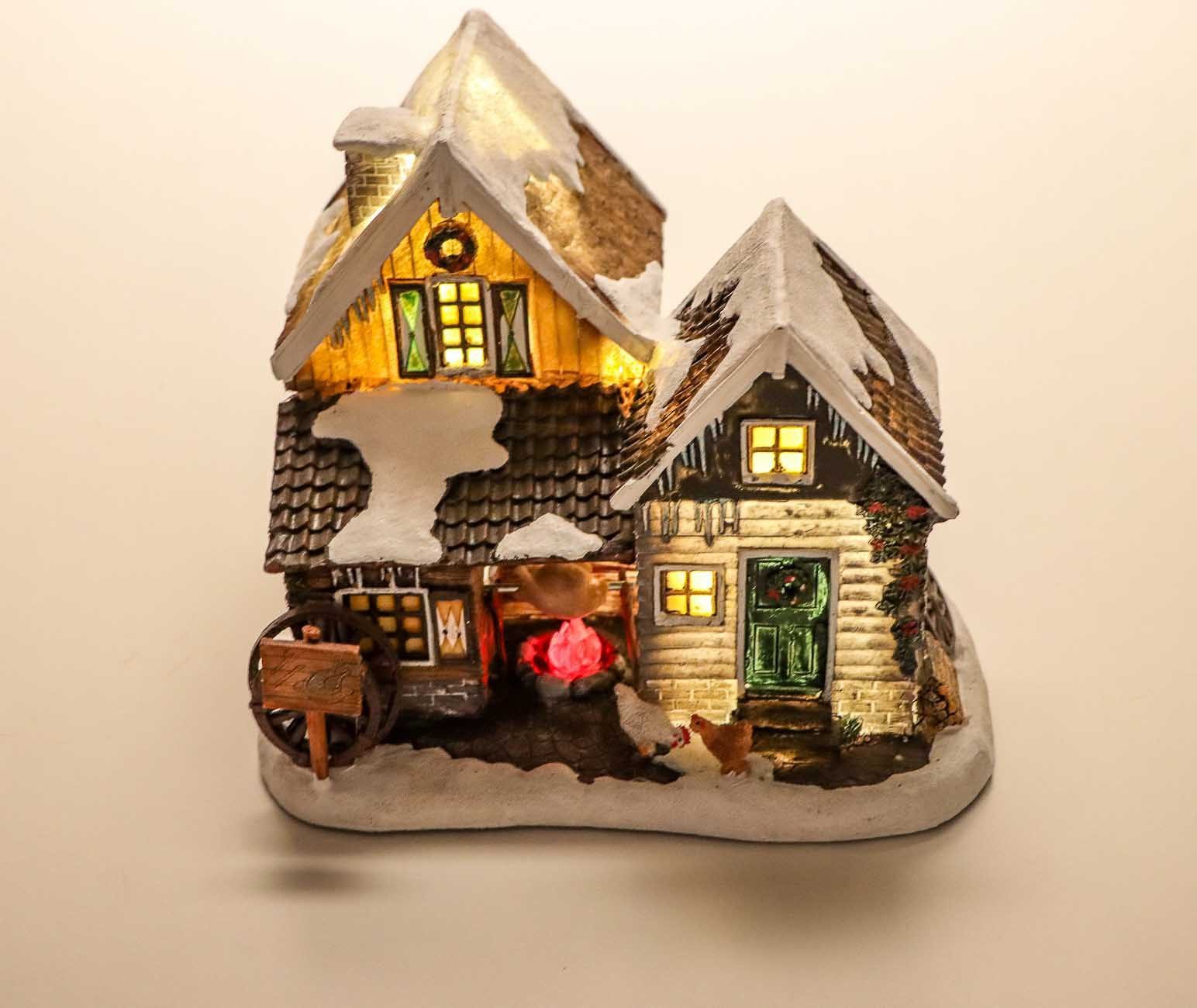 LuVille Weihnachtsdorf Weihnachtsszene, Weihnachtlich geschmückte Geflügel-Farm