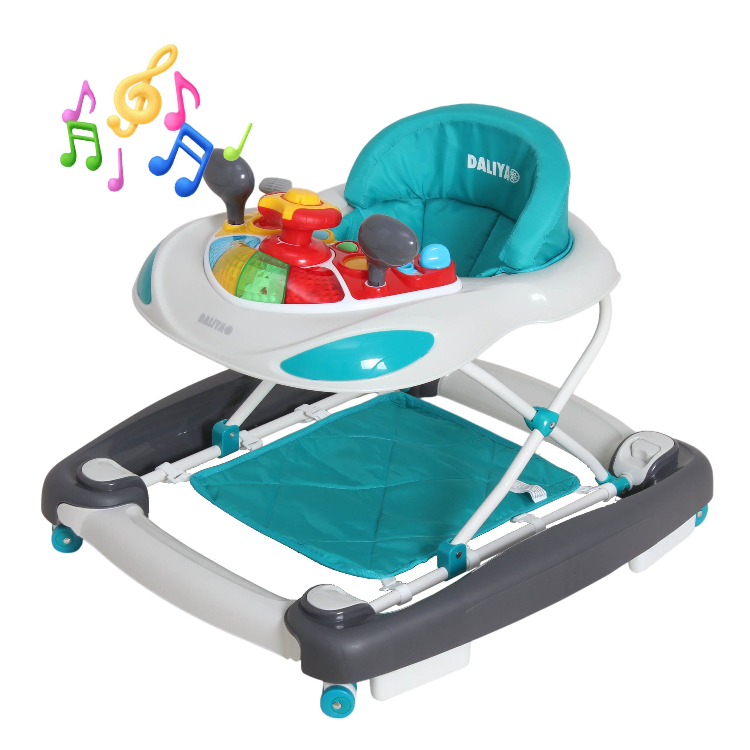 Daliya® Ходунки BELLINO Lauflernhilfe mit Musik, Licht & Schaukelfunktion, (6-tlg), Babywalker, höhenverstellbar, klappbar, Babywippe