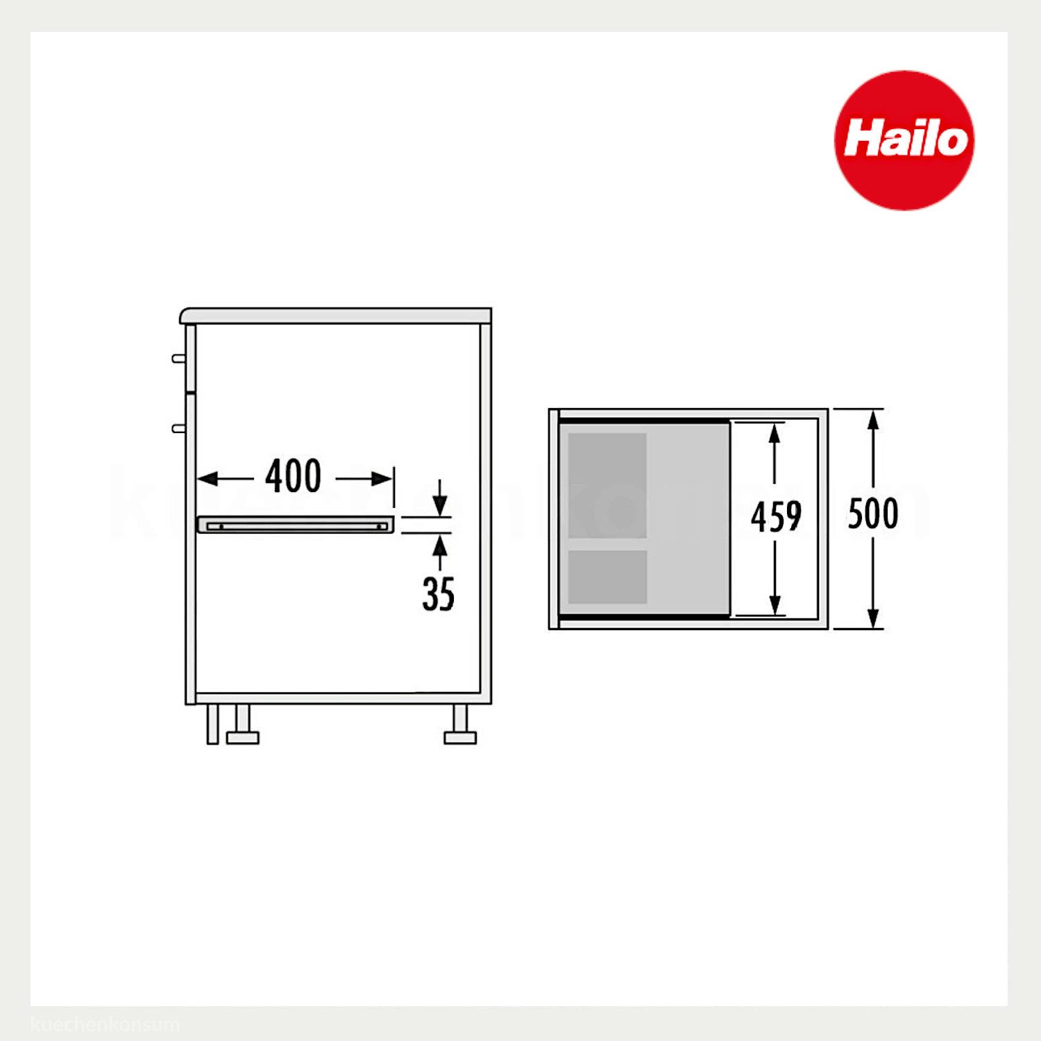 Hailo Einbaumülleimer Hailo Multideckel 1109739 Tablarboden 500 mit Unterteilung, Hailo Multideckel 1109739 Tablarboden 500 mit Unterteilung