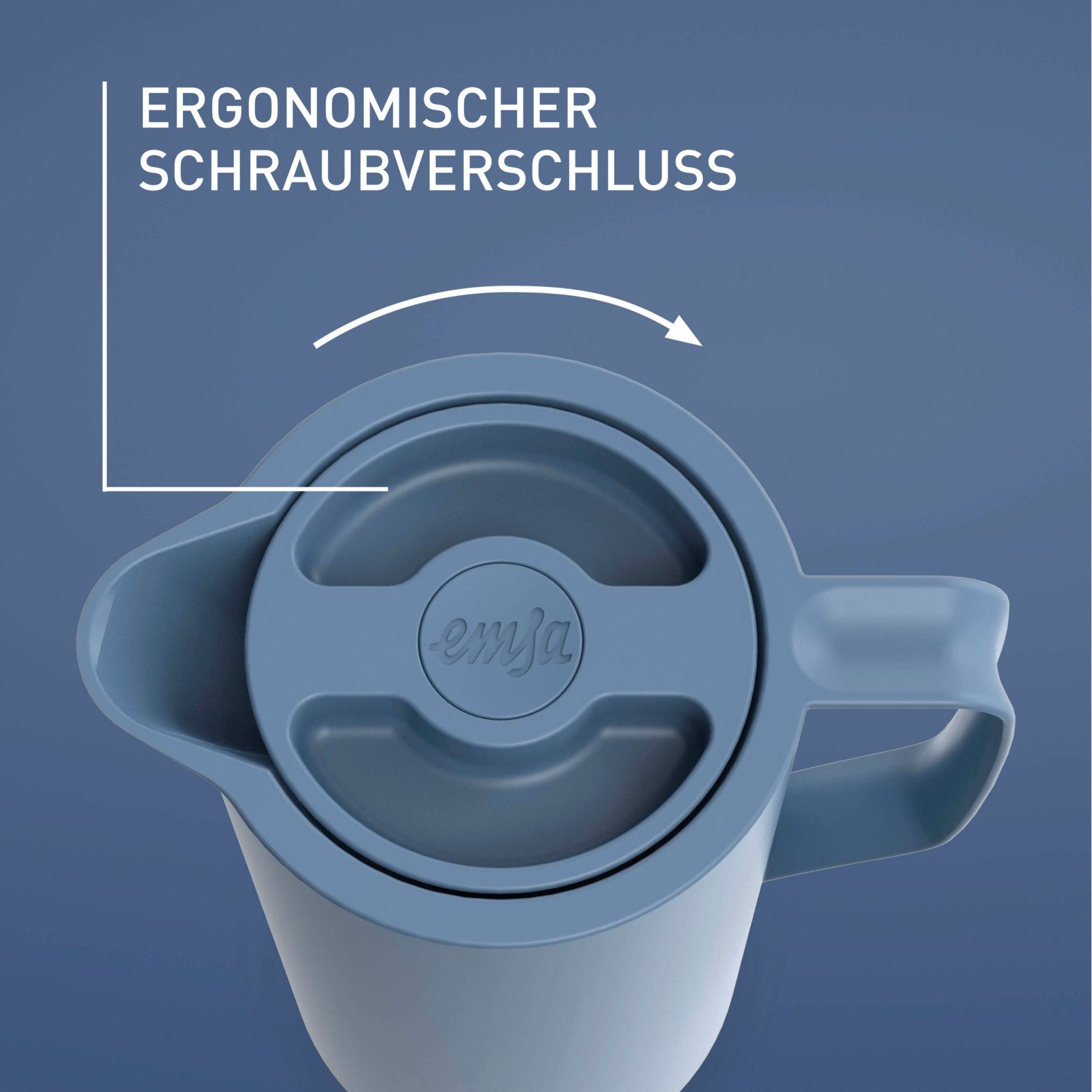 Emsa Isolierkanne Motiva in modernem Design, 100% auslaufsicher, Made in Germany, 1 l, (doppelwandiger Glasisolierkolben, bis zu 12h warm/24h kalt), Quick-Press – Bild 4 von 5