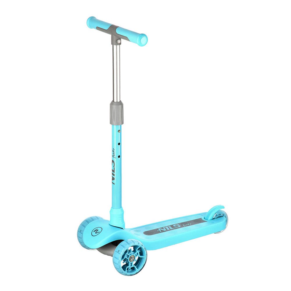 NILS FUN Tretroller Kinderroller LED, 15 km/h, (Spar-Set, 1 tlg., Geschicklichkeit), coole Effekte und sorgen für mehr Sicherheit im Straßenverkehr