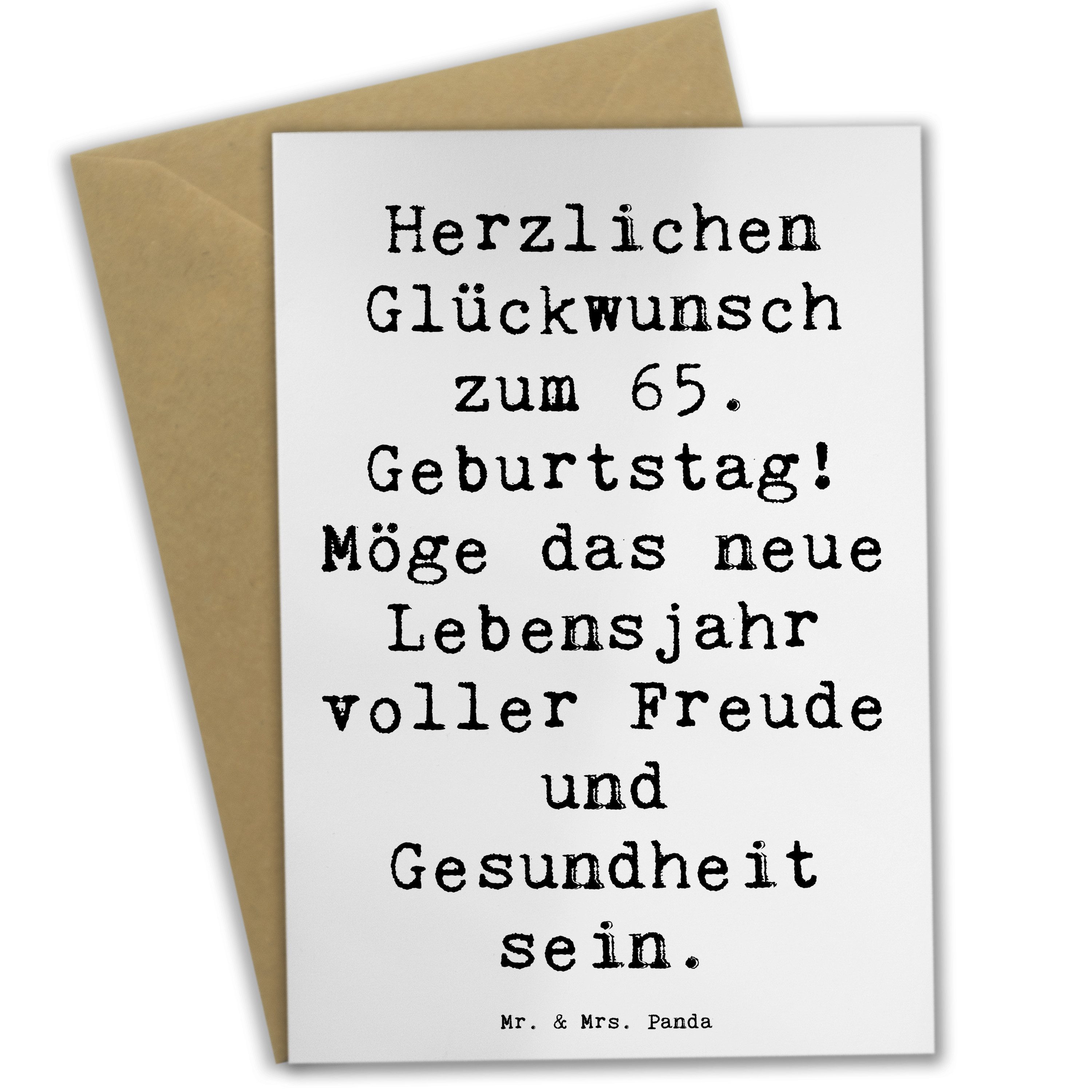 Mr. & Mrs. Panda Grußkarte Spruch 65. Geburtstag Glückwünsche Weiß