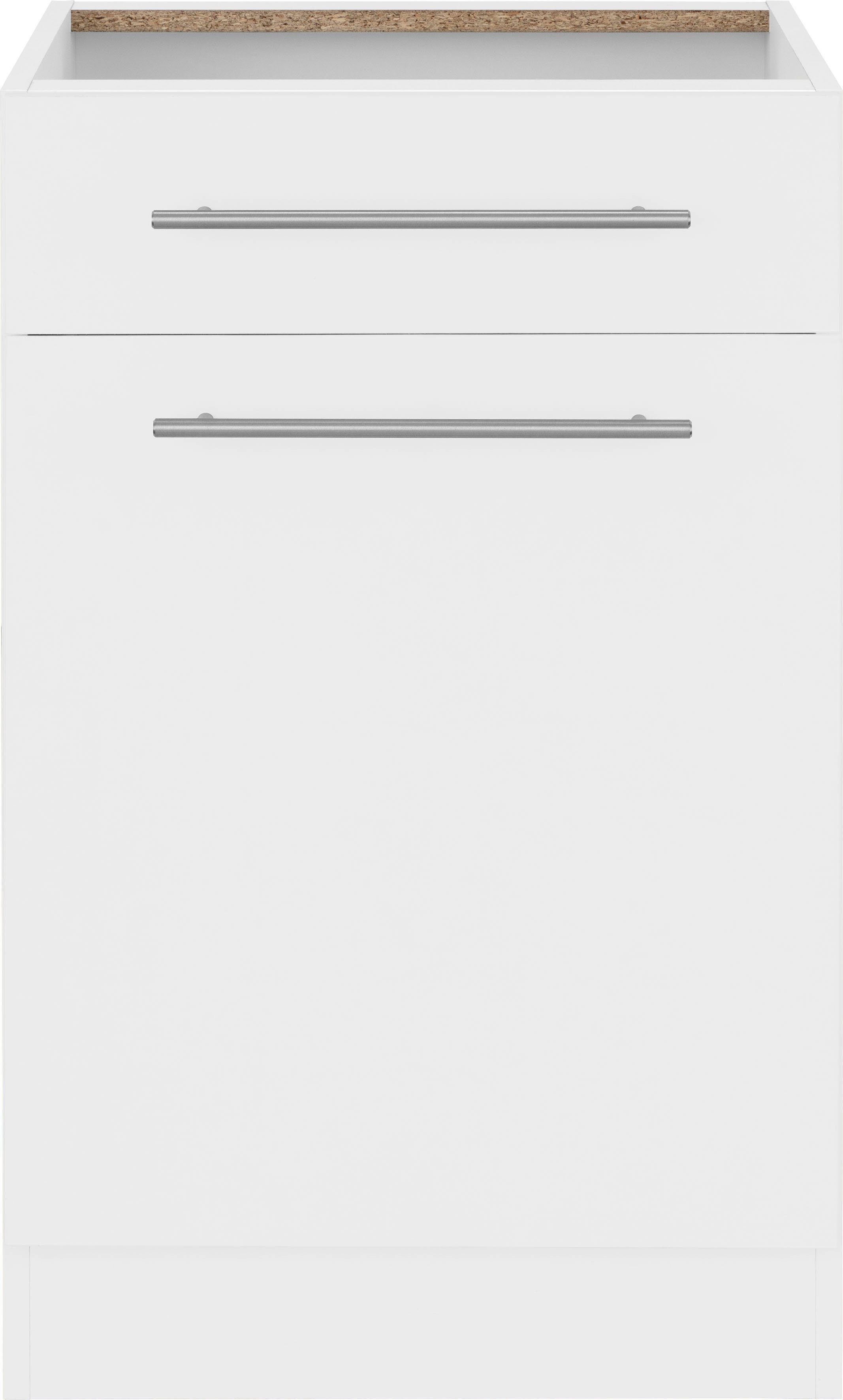 weiß/weiß cm breit, wiho Küchen Unna 50 Arbeitsplatte Unterschrank | ohne Weiß