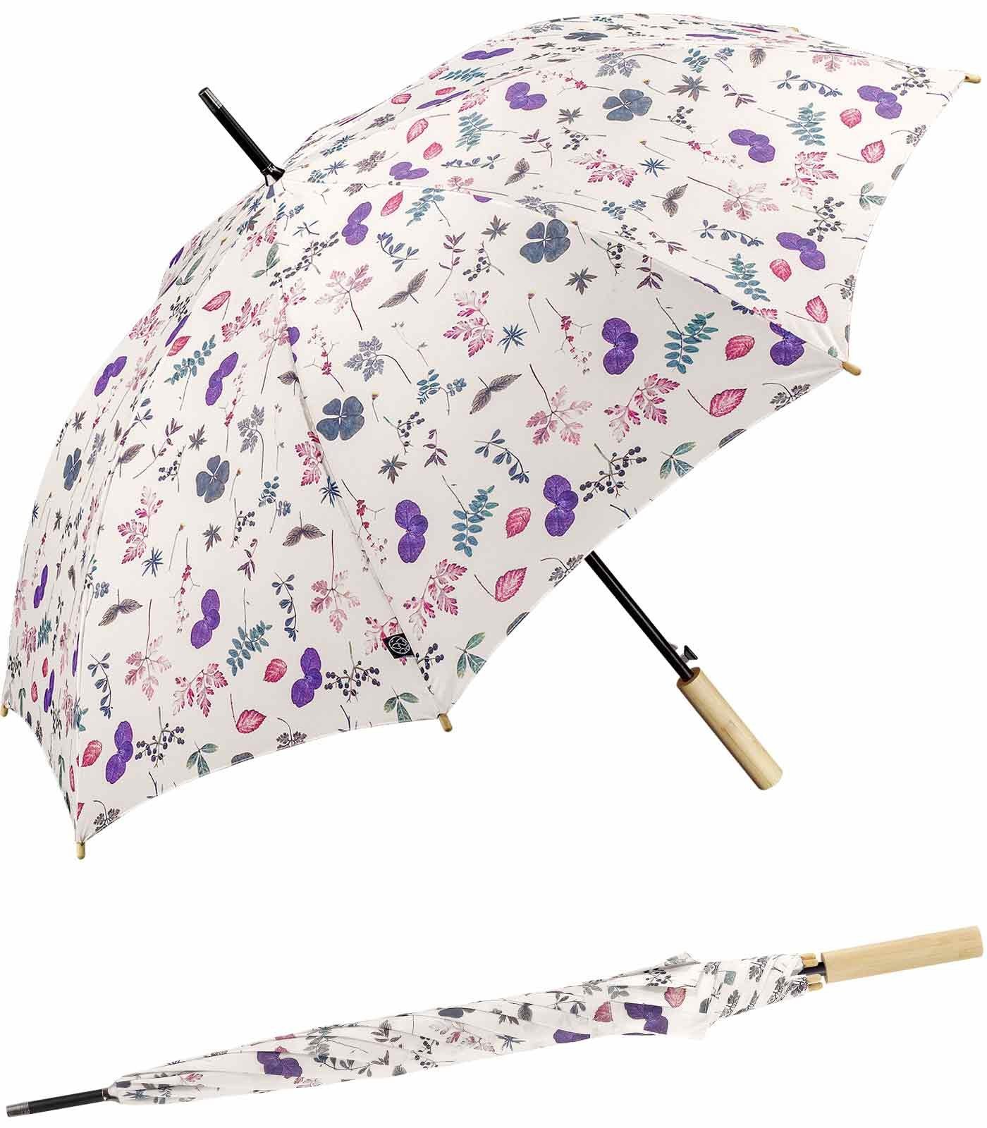 HAPPY RAIN Stockregenschirm »Earth - nachhaltiger Schirm mit Automatik -  Leaves«, gut geschützt etwas für die Umwelt tun