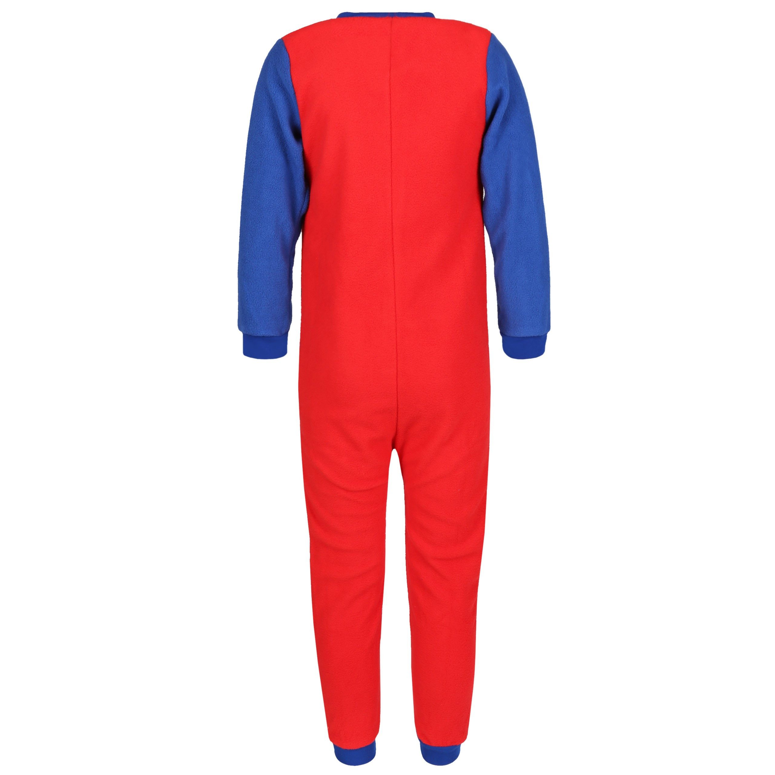 MARVEL Pyjama Spiderman Einteiler Schlafanzug, Fleece, blau-rot 2-3 Jahre