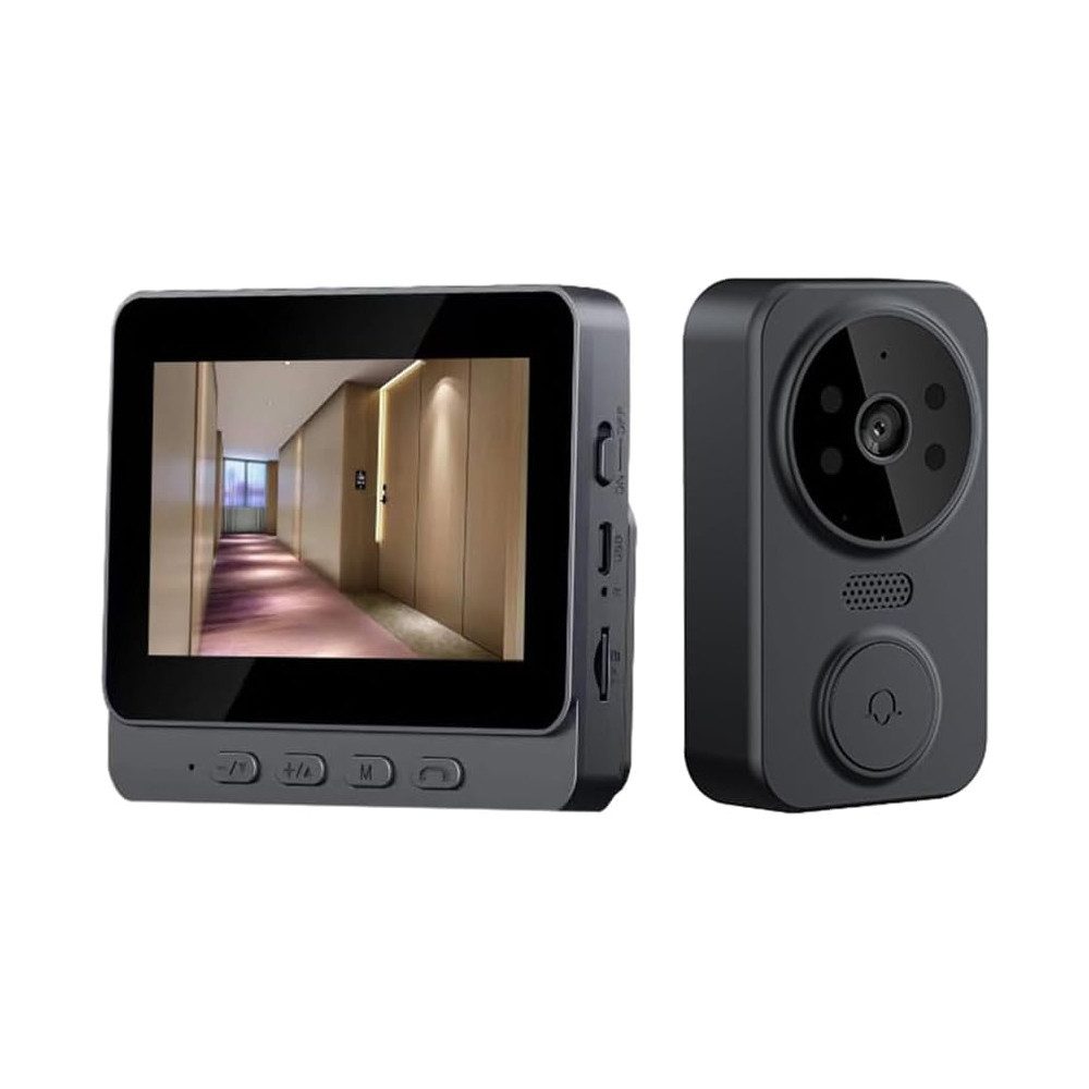 Topcony Überwachungskamera Video Türklingel mit Kamera kabellos 4,3 Zoll Farbdisplay (Innenbereich, Außenbereich, Drahtlose Video Türklingel mit Kamera, HD Kamera Gegensprechanlage Infrarot Nachtsicht Zwei-Wege-Audio, Kabellose Funkklingel ohne App & WLAN)