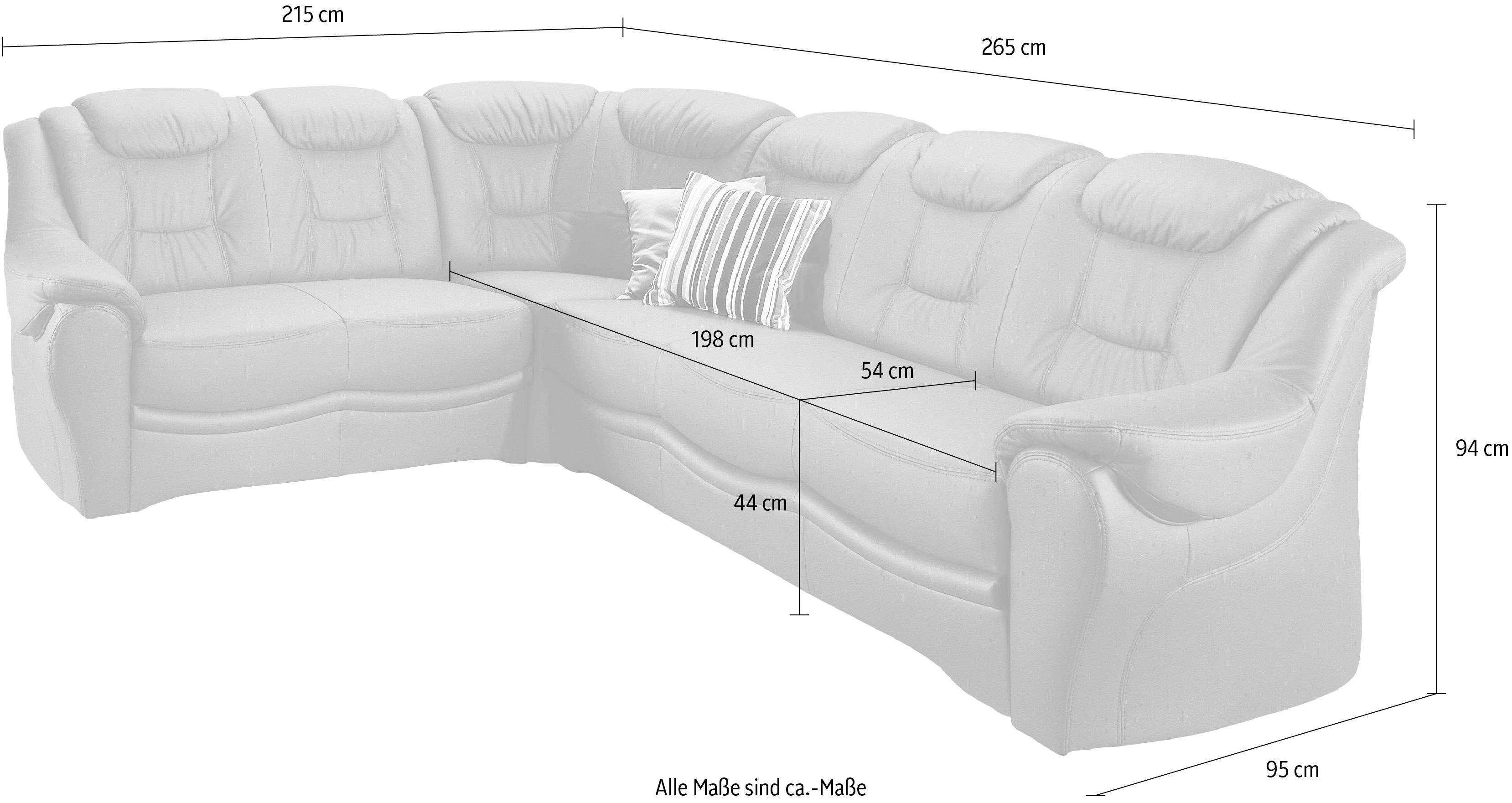 sit&more Ecksofa Bellevue L-Form, wahlweise mit Bettfunktion