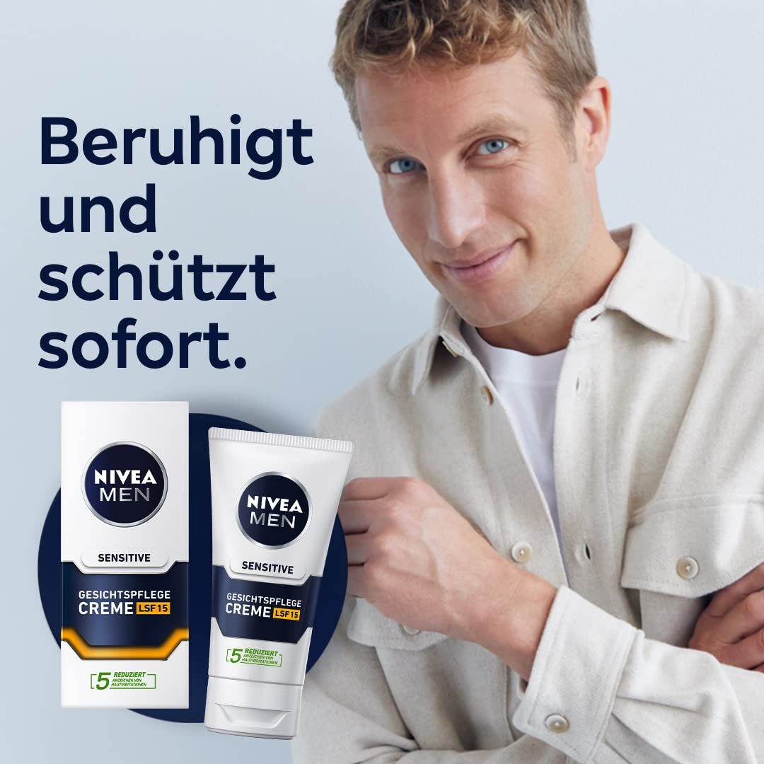 Nivea Men Gesichtspflege Sensitive Gesichtspflege Creme LSF 15, 1-tlg.
