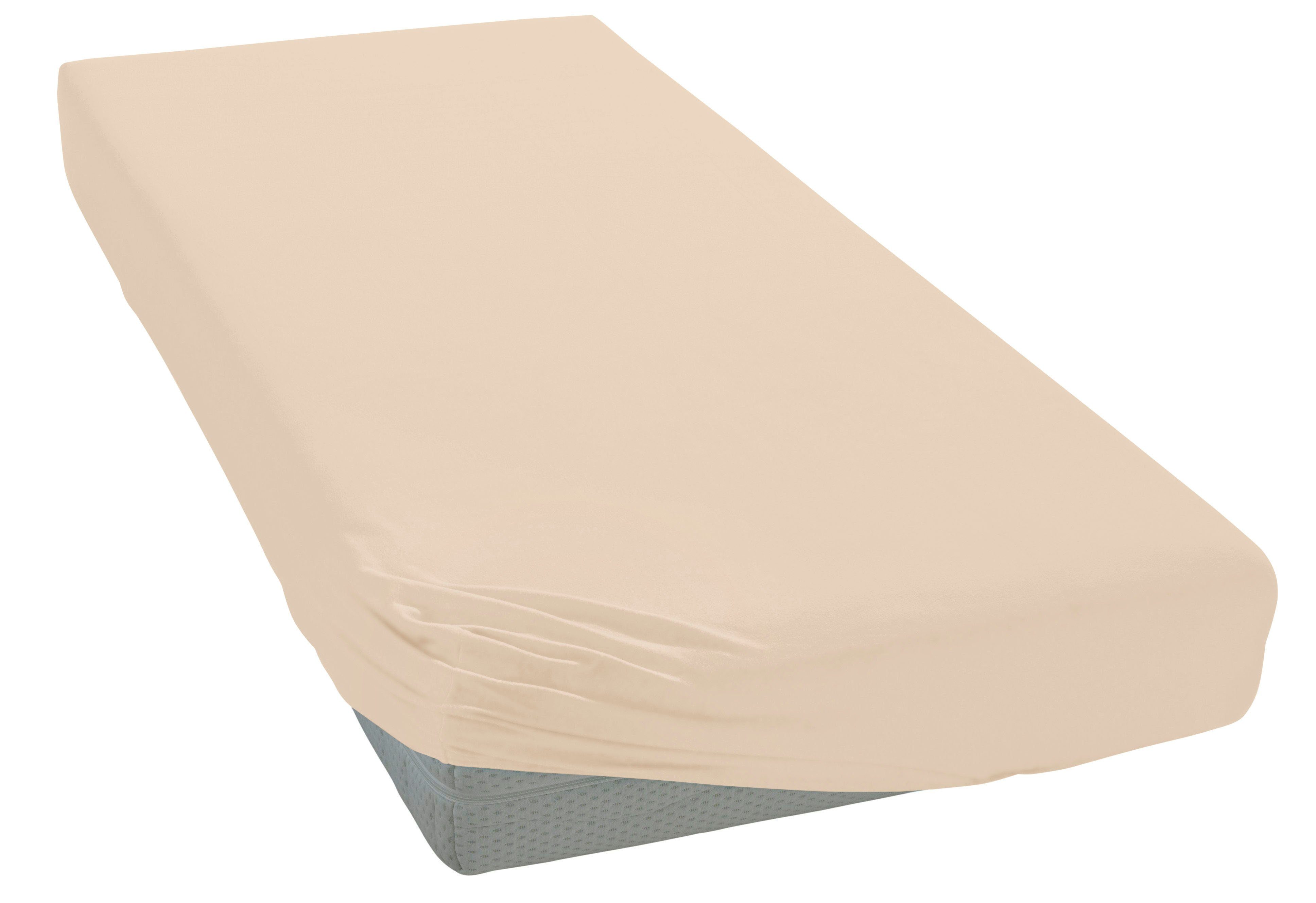 OTTO home Spannbettlaken PAPRIKA, Microfaser-Jersey, Gummizug: rundum, (1 Stück), Bettlaken Laken in zwei Qualitäten: Fleece & Jersey, schnelltrocknend