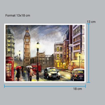 wandmotiv24 Poster Kunst, Gemälde, London, Kunst & Gemälde (1 St), Wandbild, Wanddeko, Poster in versch. Größen