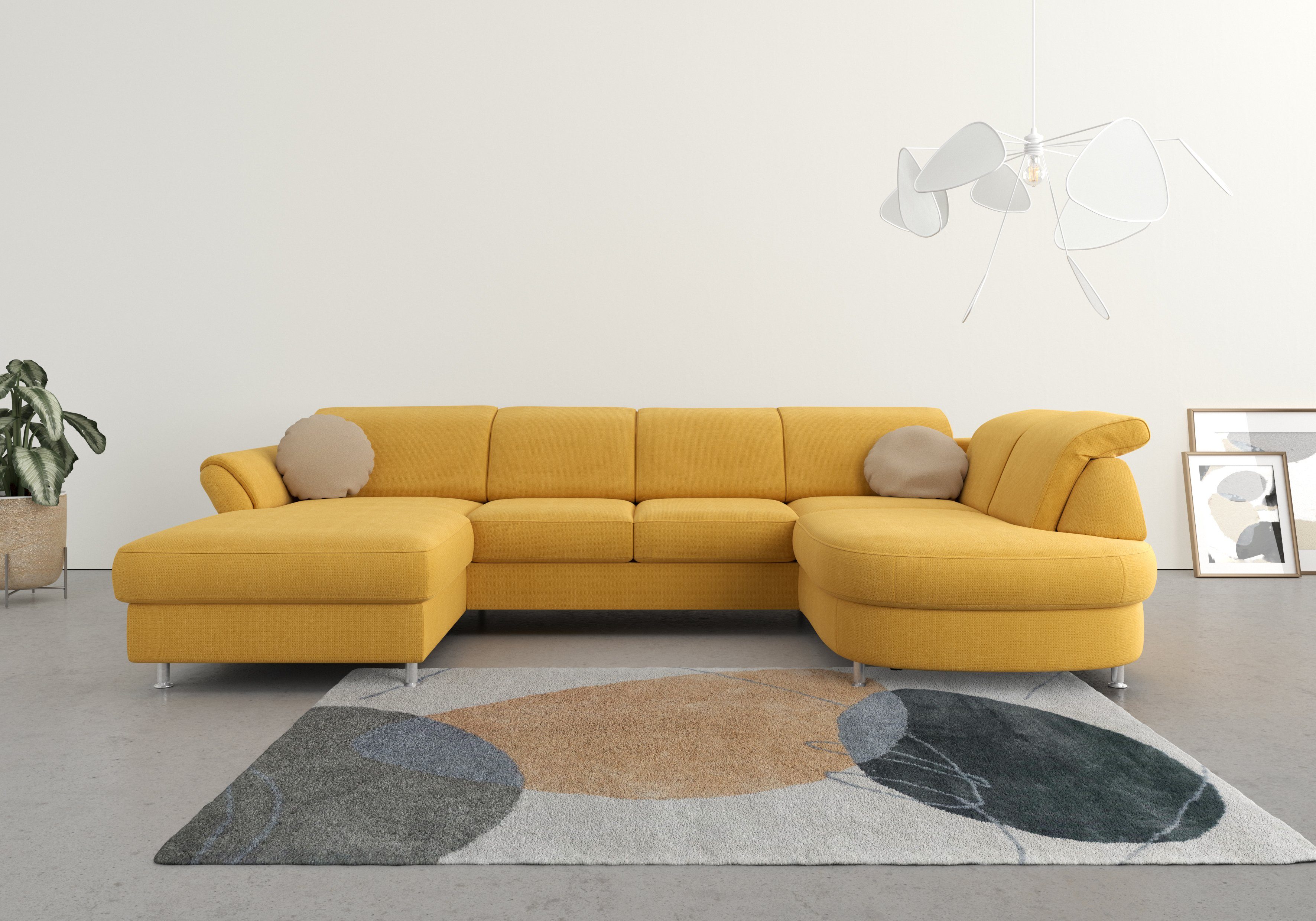 sit&more Wohnlandschaft Apulia U-Form, wahlweise Bettfunktion, Bettkasten und Kopf- und Armteilverstellung