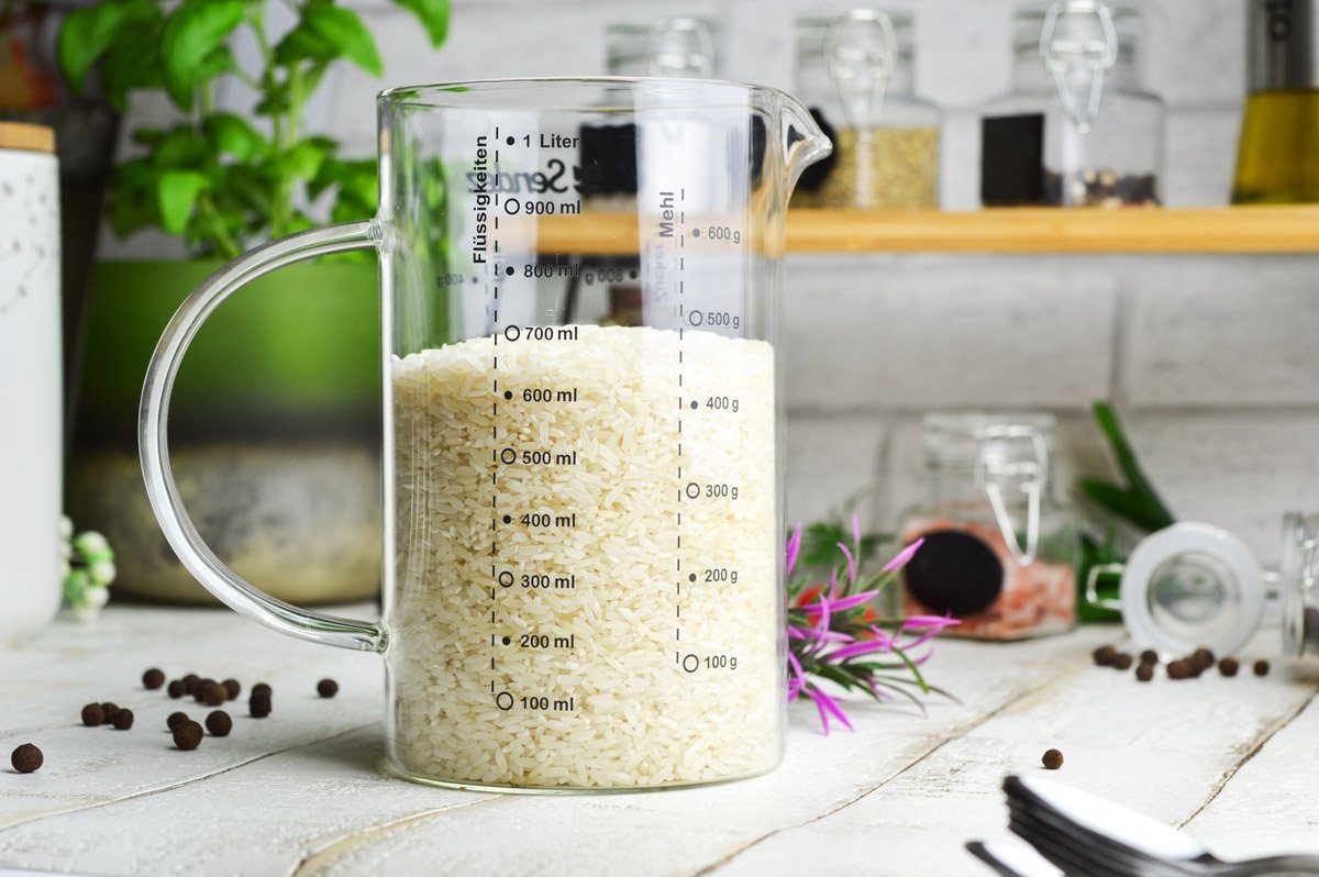 Sendez Messbecher 1L aus Borosikatglass Messkanne Dosierhilfe Messbehälter, Glas – Bild 2 von 5