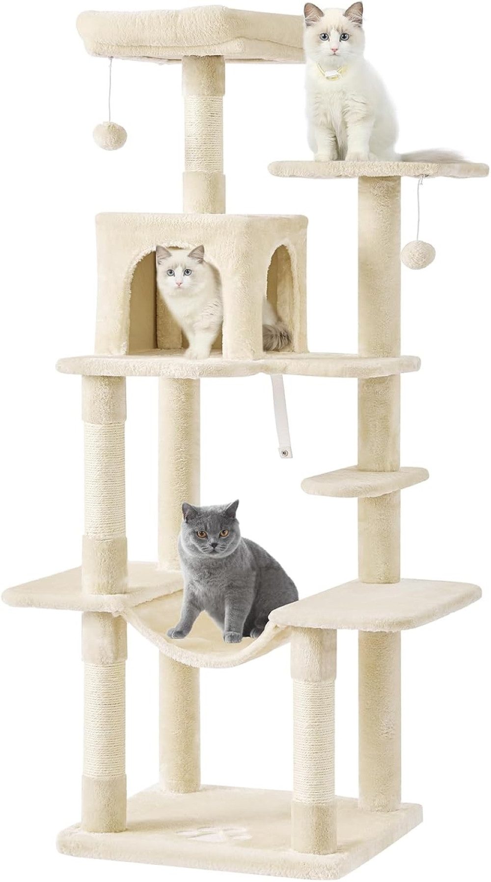 MSMASK Kratzbaum groß, Mehrstöckiger Katzenbaum Stabil, mit Plattformen, Ka günstig online kaufen