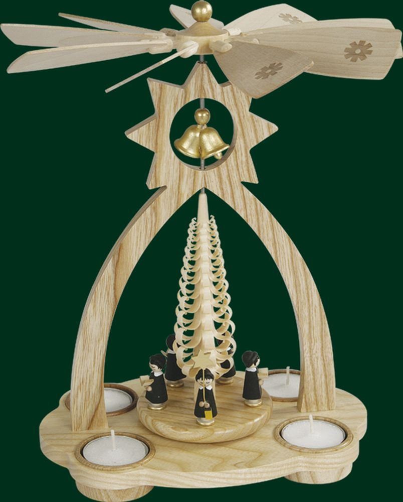 Erzgebirgische Volkskunst Richard Glässer GmbH Weihnachtspyramide Tischpyramide Kurrendefiguren mit Teelicht Höhe= 29cm NEU