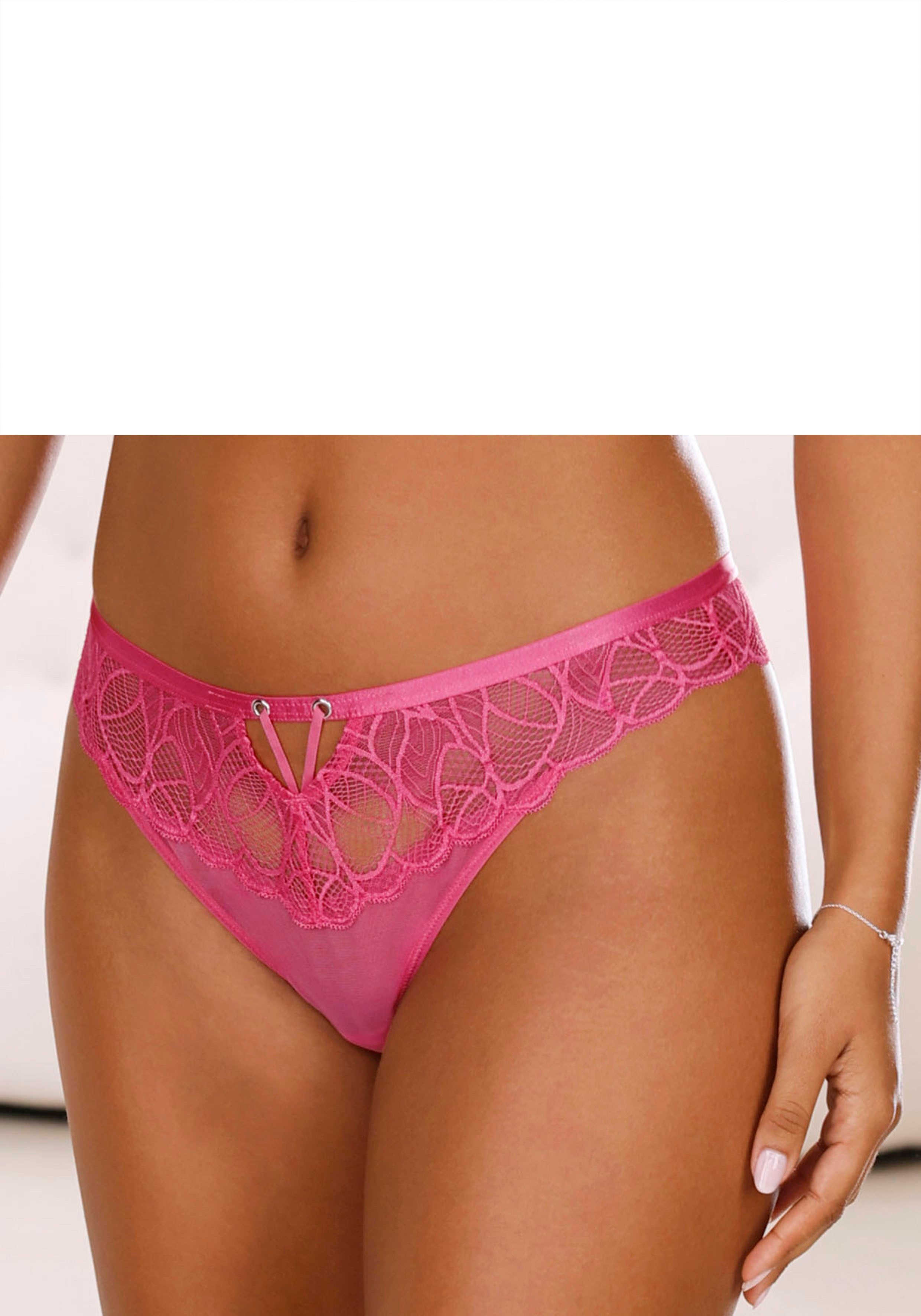 LASCANA String mit schönem Bund aus feiner Spitze