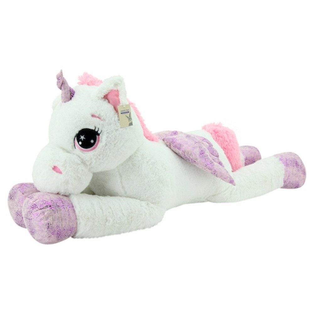 Sweety-Toys Kuscheltier Sweety Toys 8056 Einhorn Plüschtier 130cm Kuscheltier weiß rosa