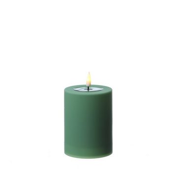 Deluxe Homeart LED-Kerze MIA Deluxe für Außen 3D Flamme flackernd H: 10cm D: 7,5cm outdoor grün (1-tlg)