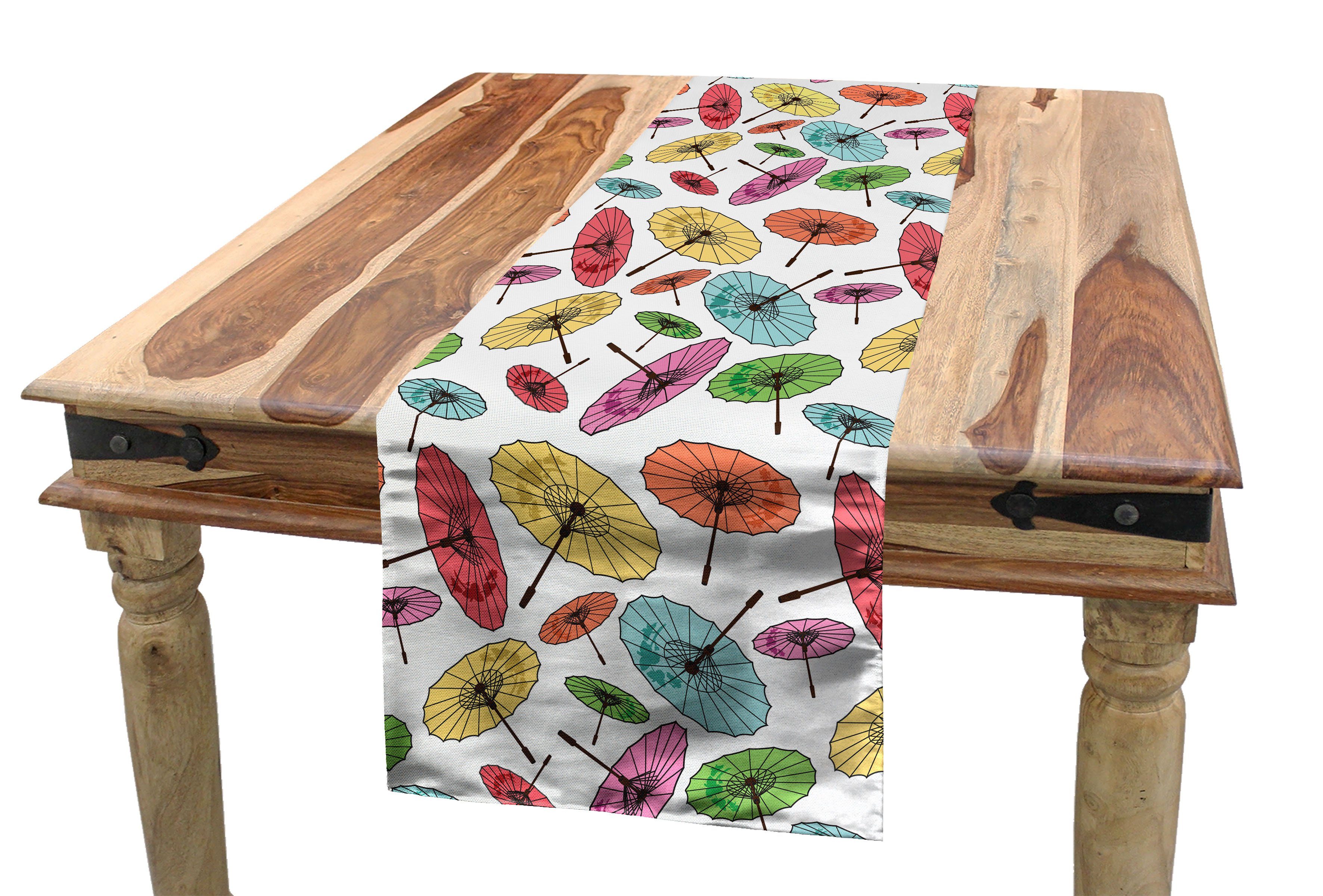 Abakuhaus Tischläufer Esszimmer Küche Rechteckiger Dekorativer Tischläufer, Regenschirm Asiatischen Stil Zubehör