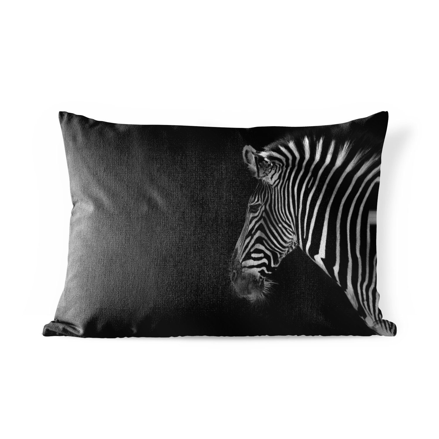 MuchoWow Dekokissen Zebra - Wilde Schwarz, Kissenhülle - Tiere Polyester, Outdoor-Dekorationskissen, Dekokissenbezug