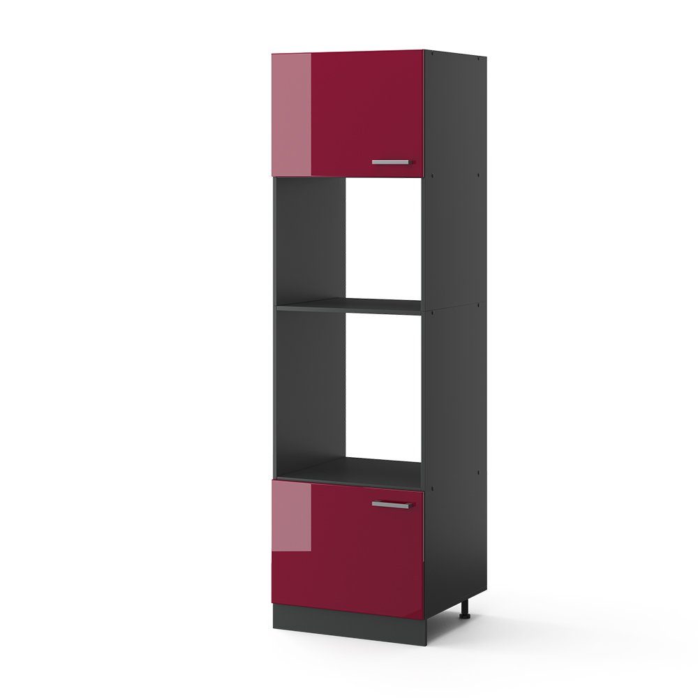Vicco Mikrowellenumbauschrank R-Line, Bordeaux Hochglanz/Anthrazit, 60 günstig online kaufen