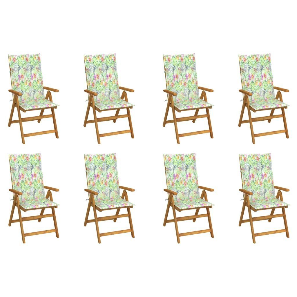 Gartenstühle 8 Klappbare Gartenstuhl Kissen mit furnicato Stk. Akazie Massivholz