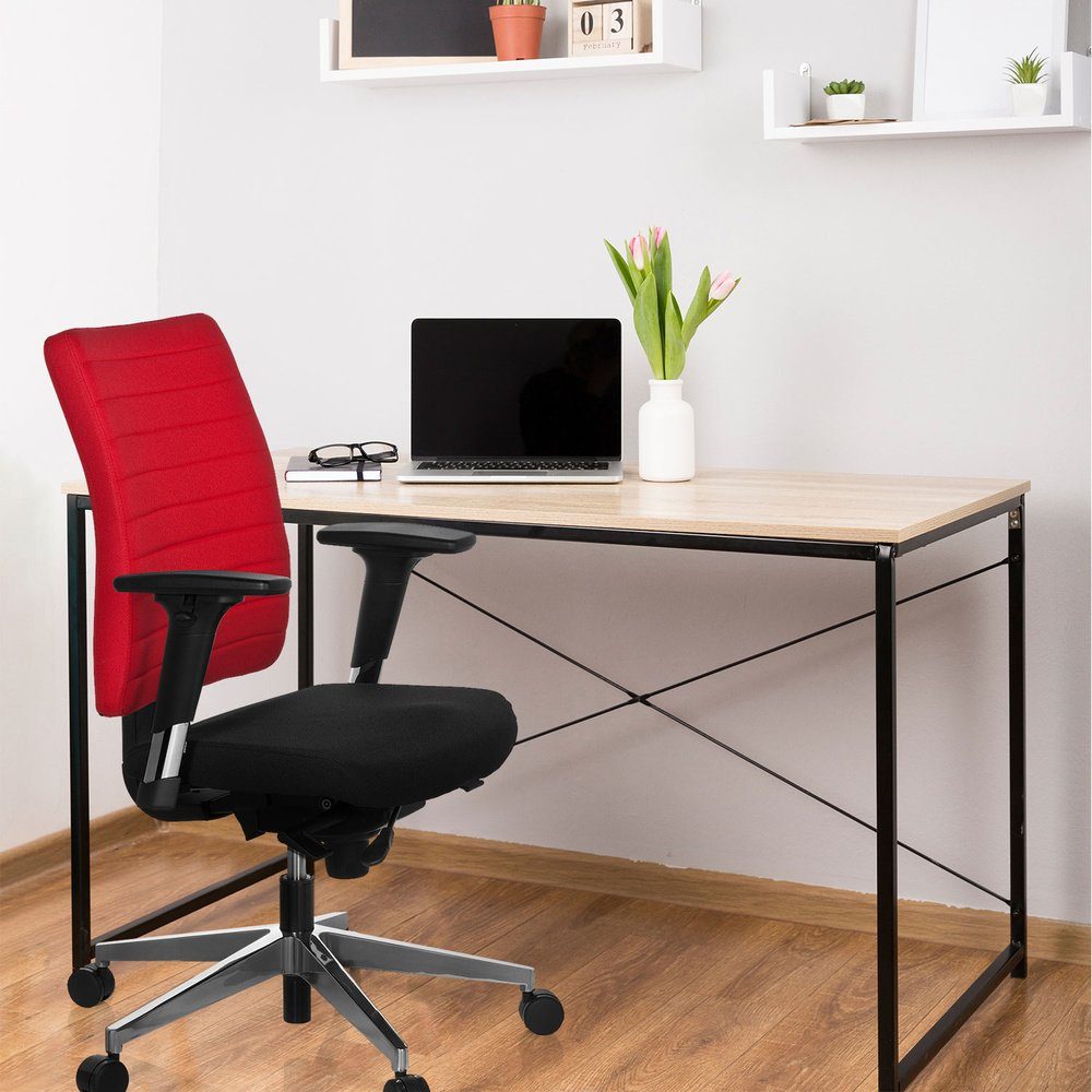 Stoff Schreibtischstuhl OFFICE Profi hjh PRO-TEC Bürostuhl St), 350 (1 Schwarz/Rot Drehstuhl ergonomisch