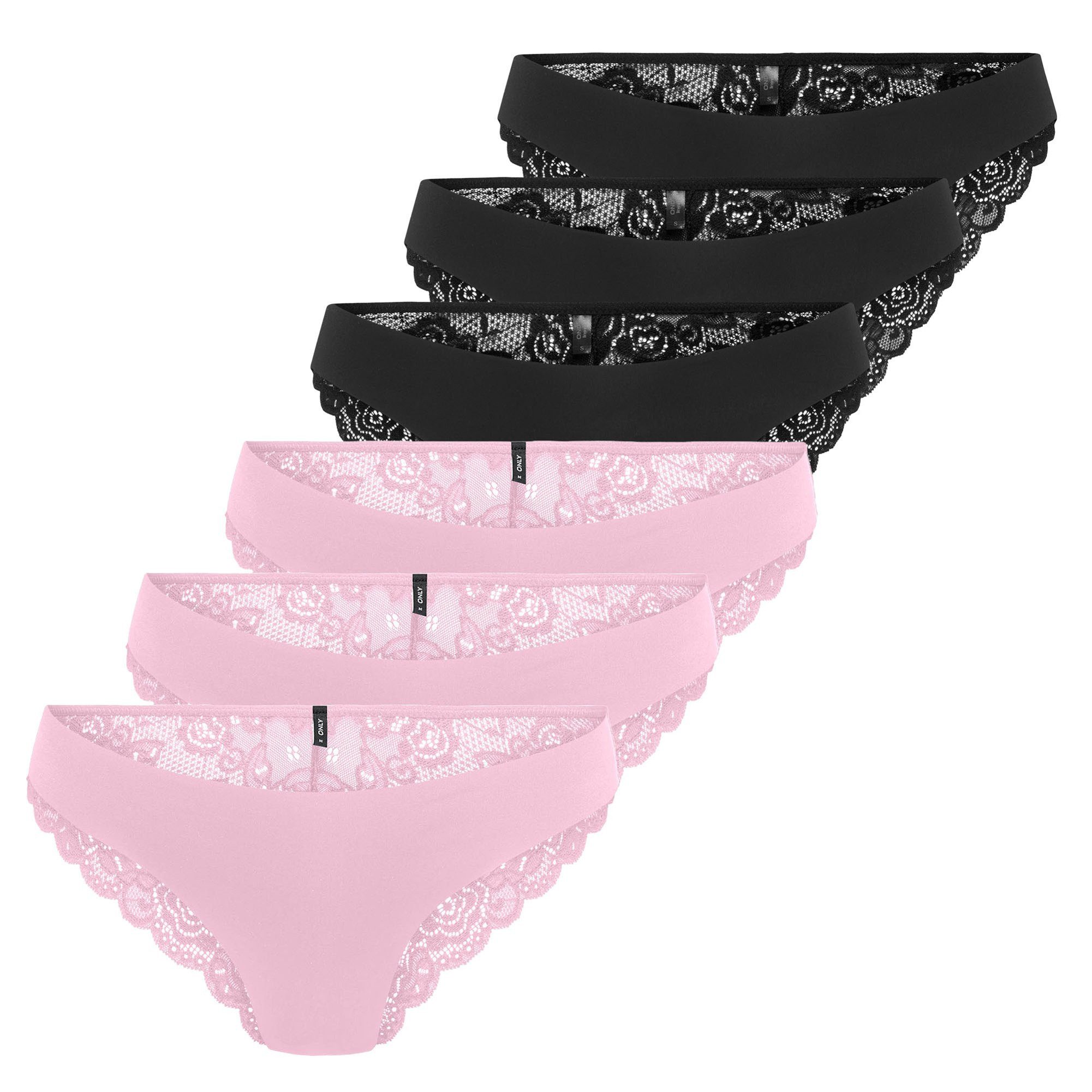 ONLY Slip Damen Slip 6er Pack Polyamid (Packung, 6er Pack)