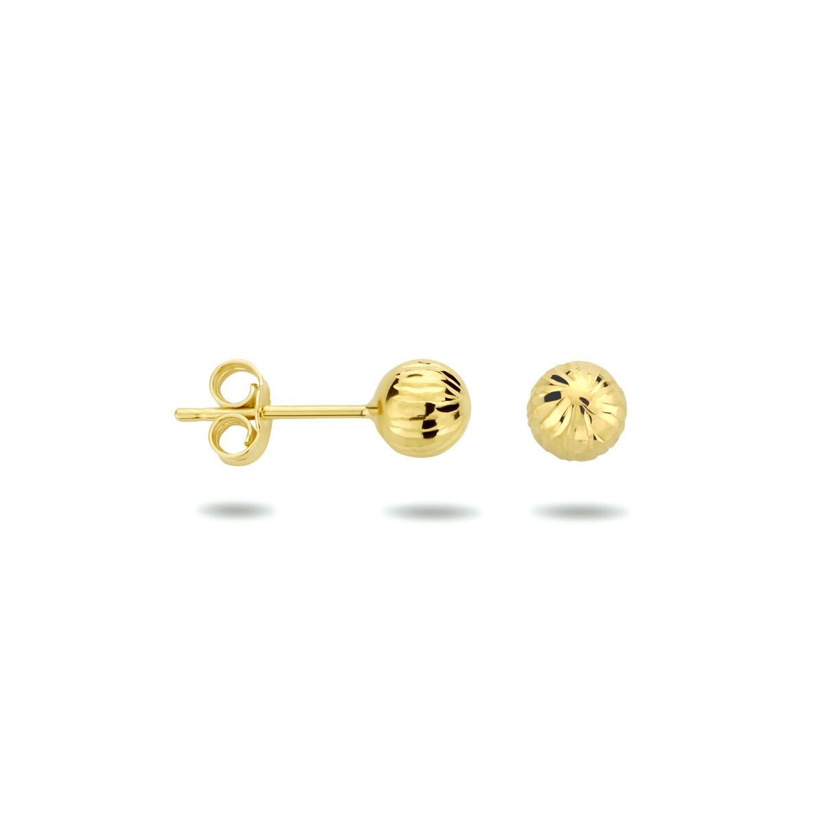 NICEANDnoble Paar Ohrstecker 585er Gold Ohrstecker Kugel diamantiert