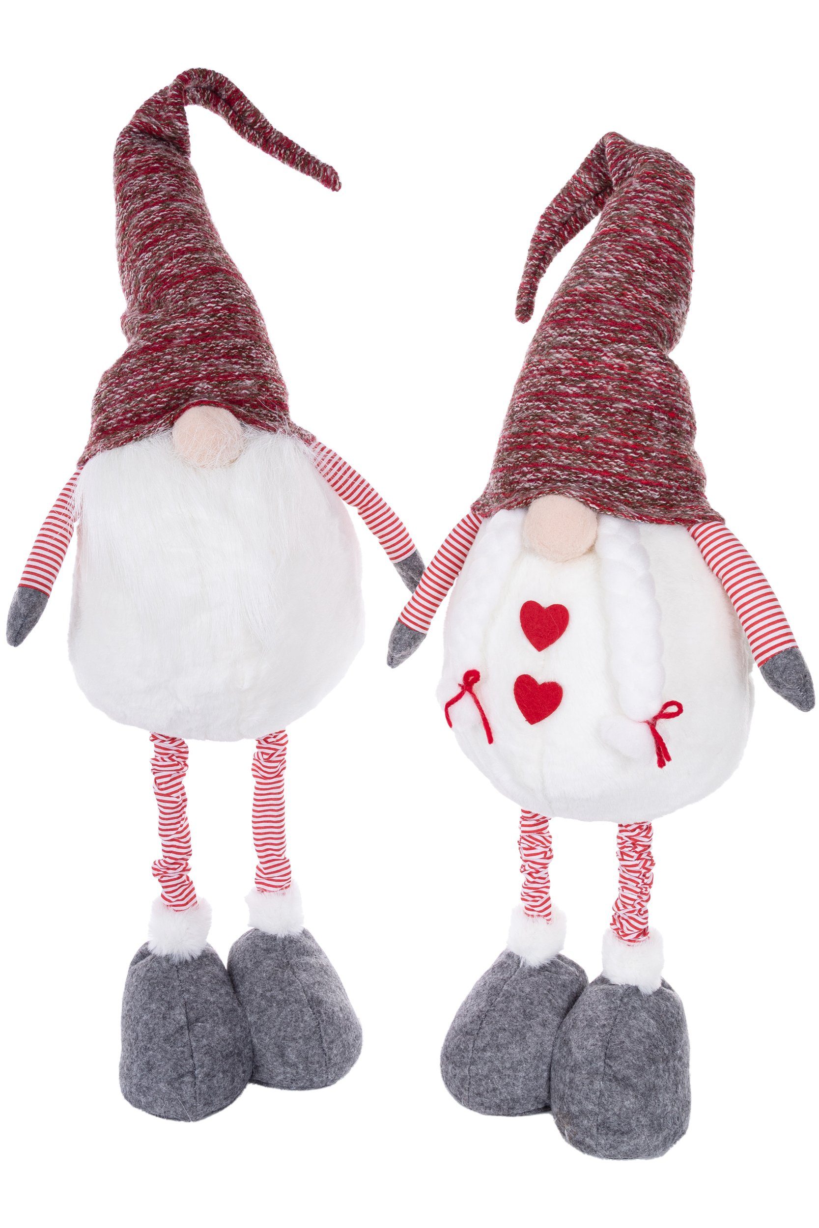 Dekofigur Winterwichtel traditionell mit Teleskopbeinen 2er Set, Weihnachtsdeko