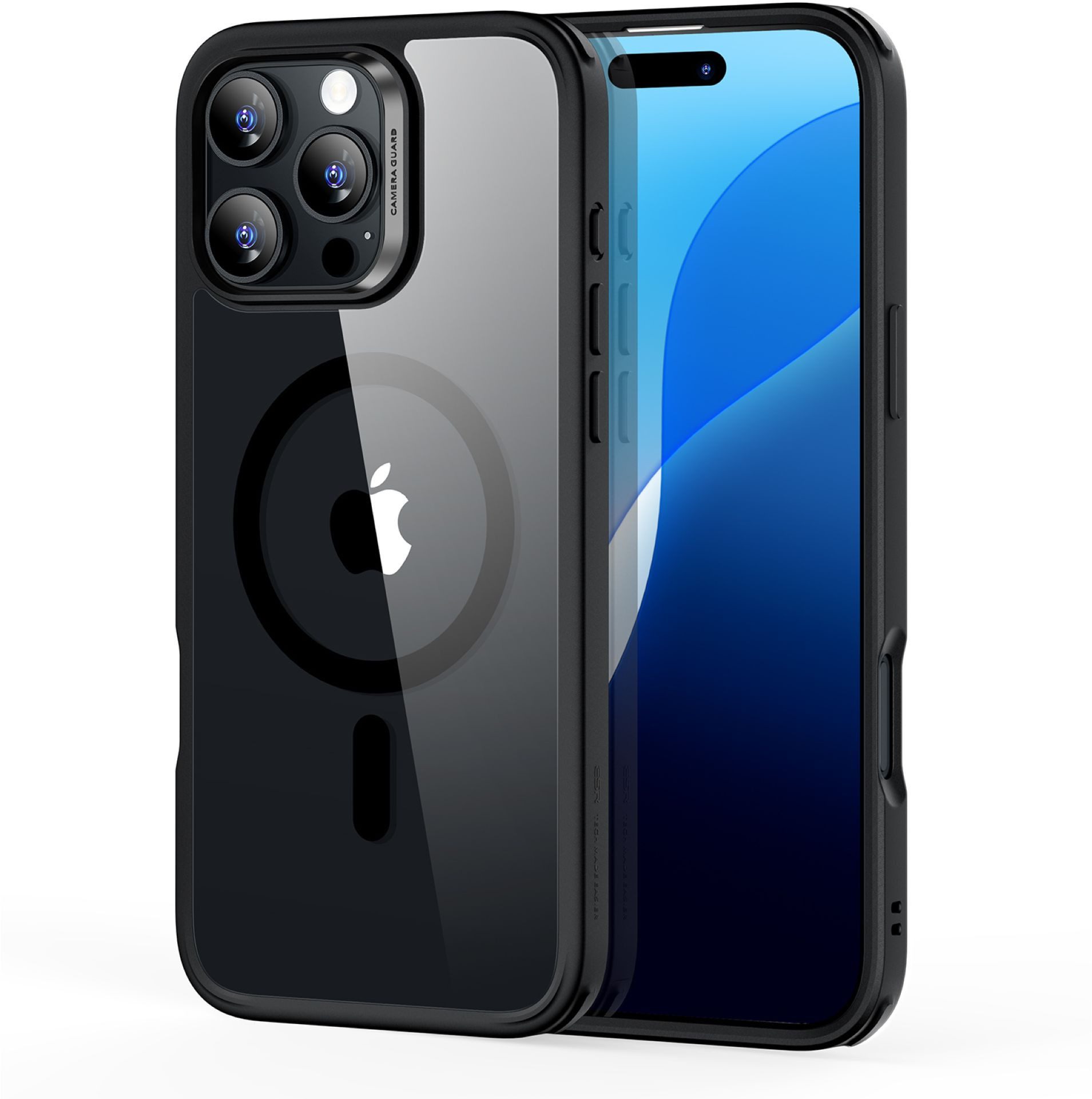 ESR Handyhülle Classic Hybrid HaloLock Case iPhone 16 Pro Max 6,9", Langfristige Klarheit, Erhöhte Displayränder