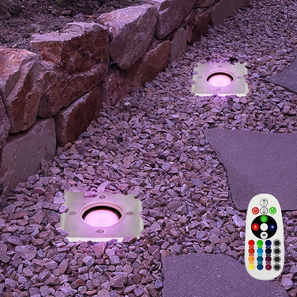 Leuchte Leuchtmittel LED Boden Lampe Farbwechsel, inklusive, Grundstück Einbau etc-shop Warmweiß, Einbaustrahler, Strahler Außen