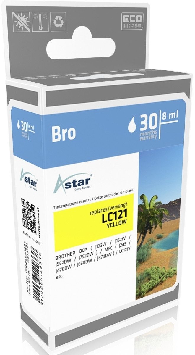 ASTAR Tintenpatrone kompatibel mit Brother LC121 gelb Nachfülltinte (x)