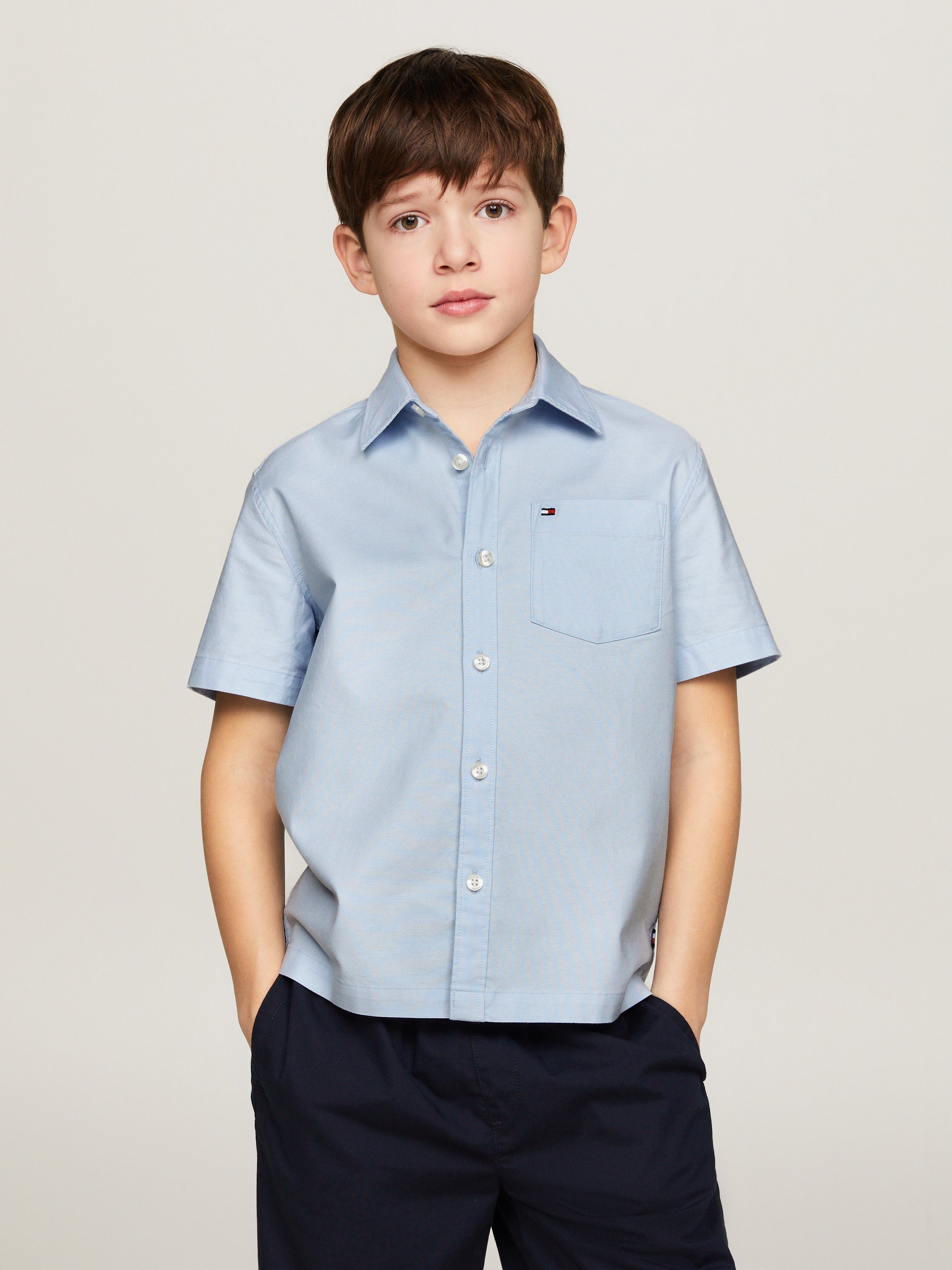 Tommy Hilfiger Kurzarmhemd SOLID OXFORD SHIRT S/S Kinder bis 16 Jahre