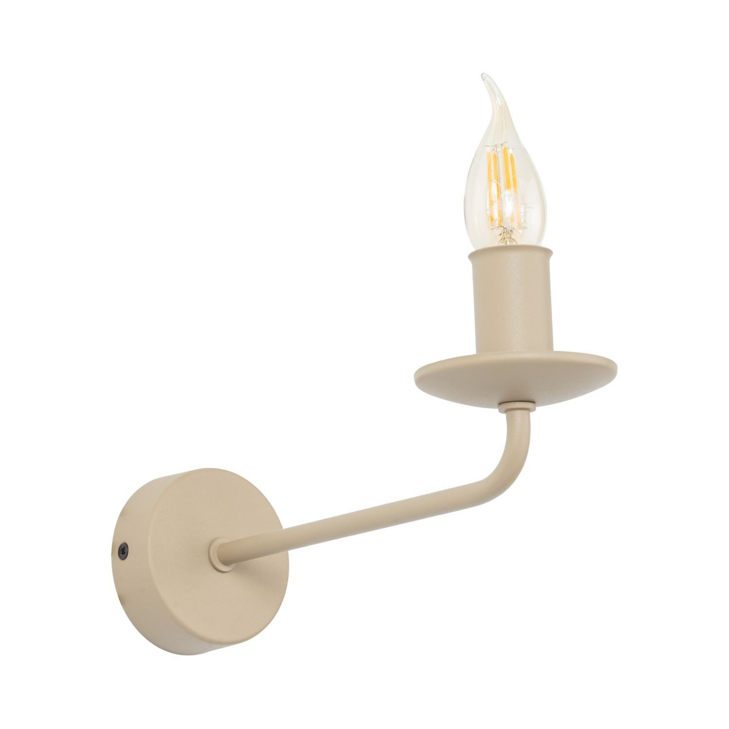 Licht-Erlebnisse Wandleuchte STERRE, ohne Leuchtmittel, Metall E14 23 cm hoch Beige Retro