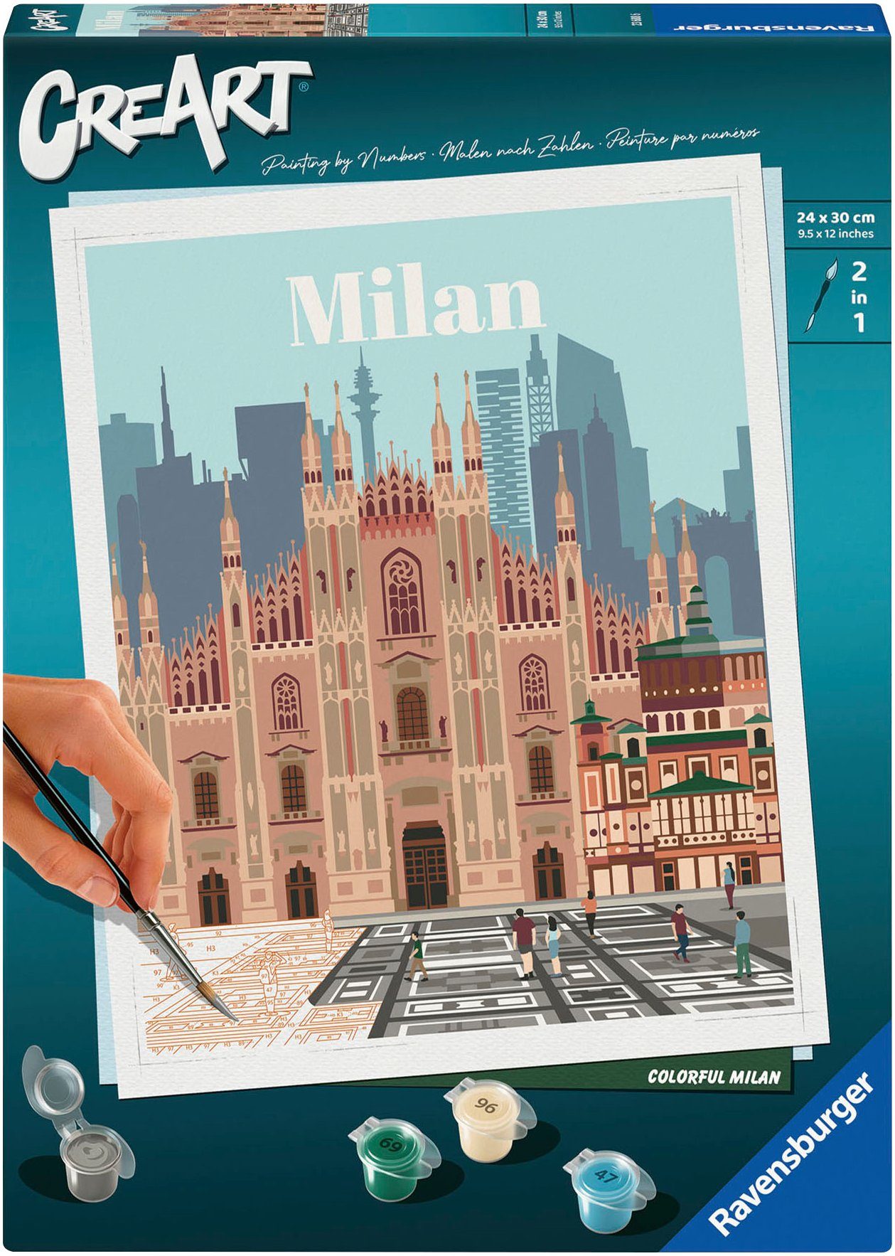 Ravensburger Раскрась по номерам CreArt, Colorful Milan, Made in Europe
