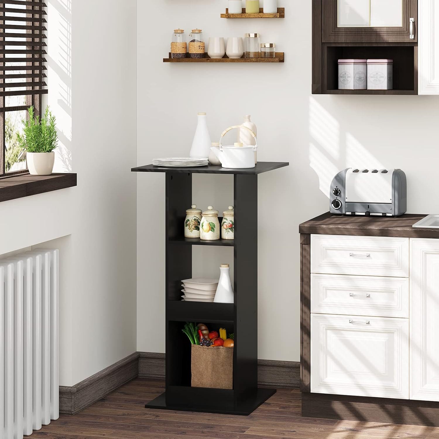 Woltu Bartisch (1-St), mit 3 Regalfächern, aus Holzwerkstoff günstig online kaufen
