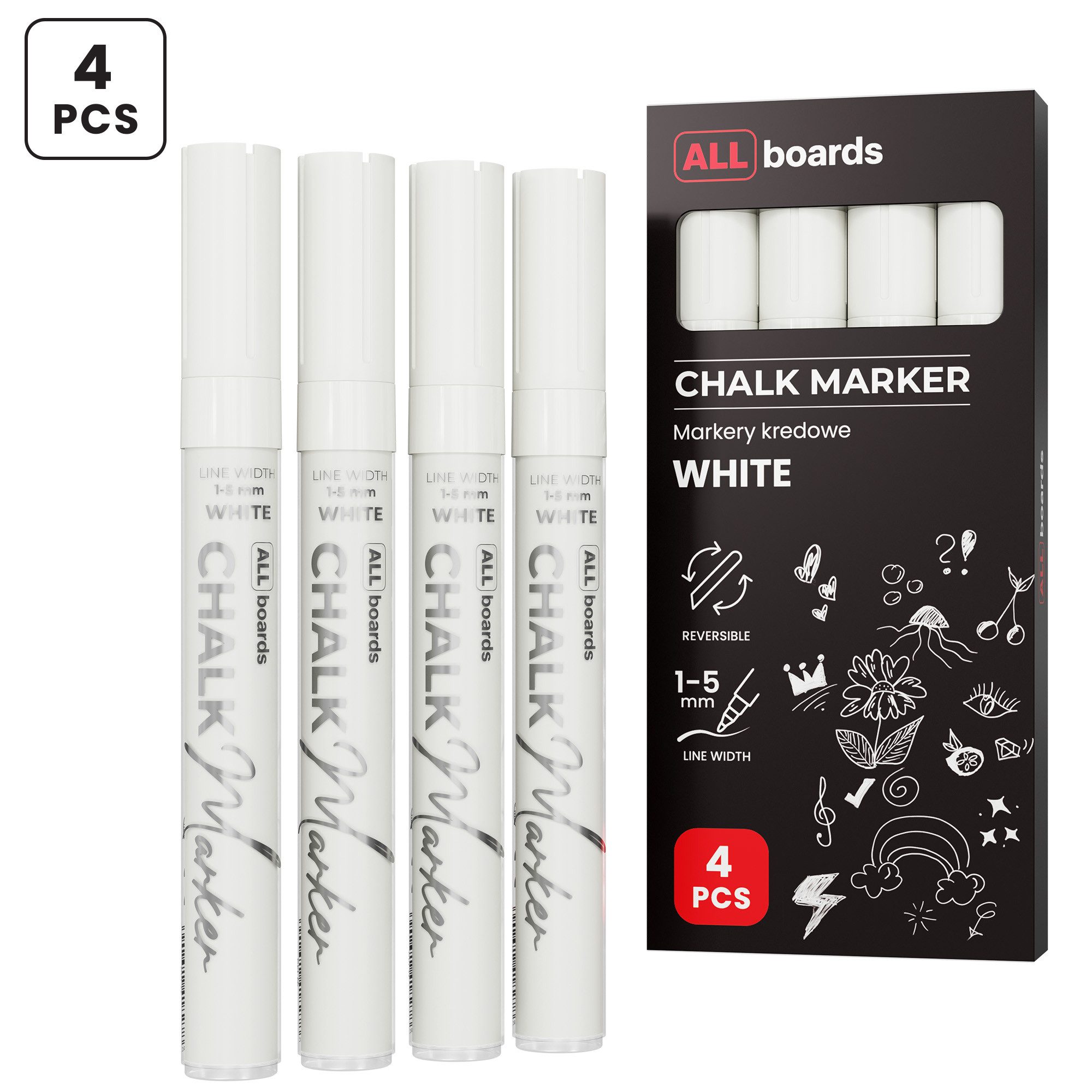 ALLboards Whiteboard Marker CM-SET, (4-tlg)