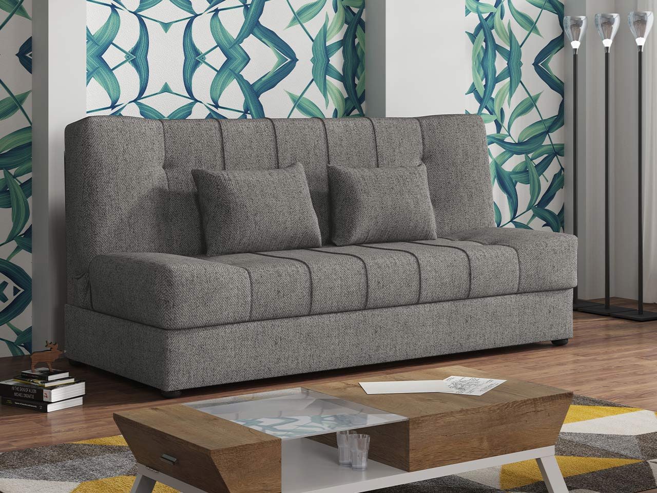 MIRJAN24 Schlafsofa Sonia, mit Schlaffunktion und Bettkasten, 3-Sitzer, Wellenfeder
